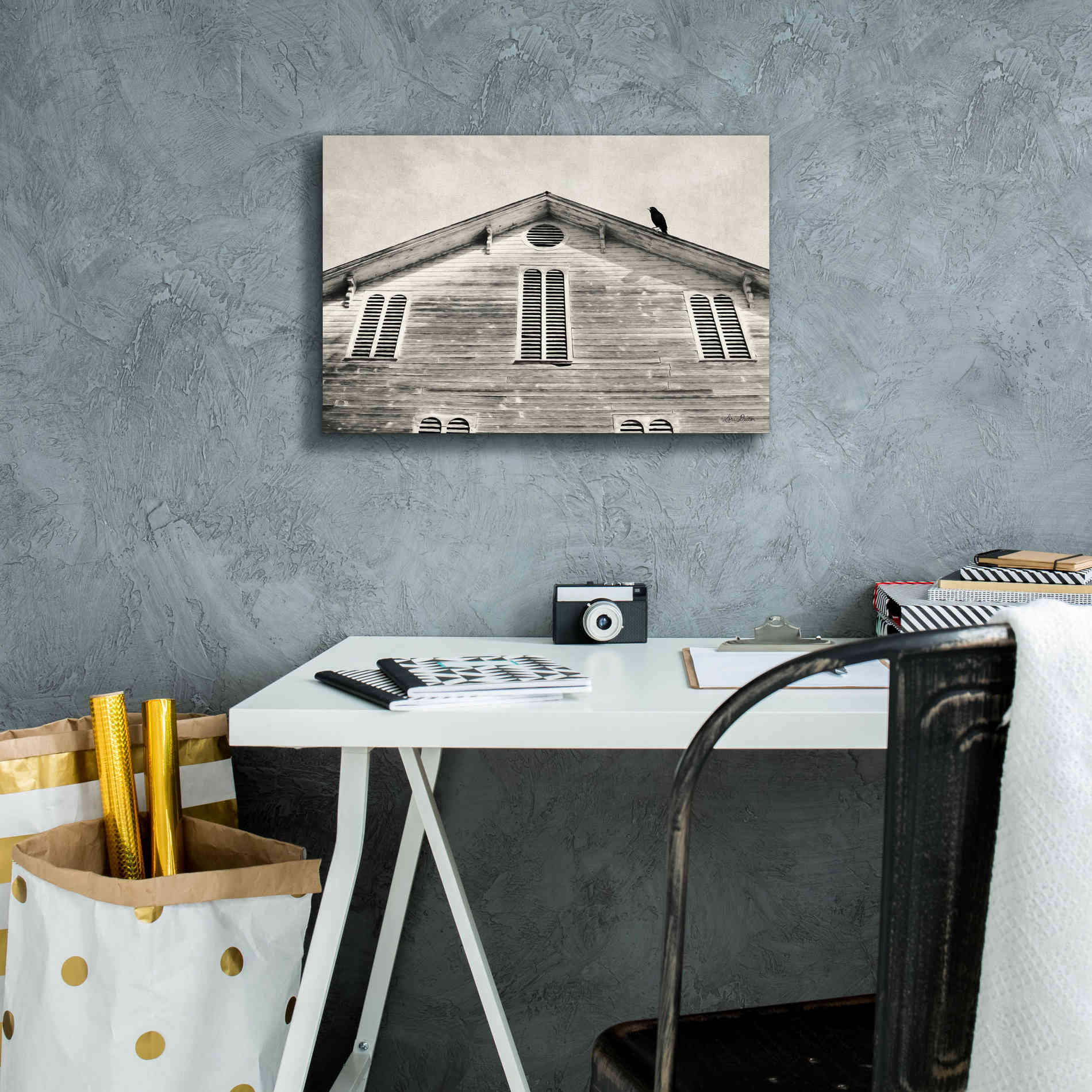 'Fort Halifax Crow' by Lori Deiter, Canvas Wall Art,18 x 12