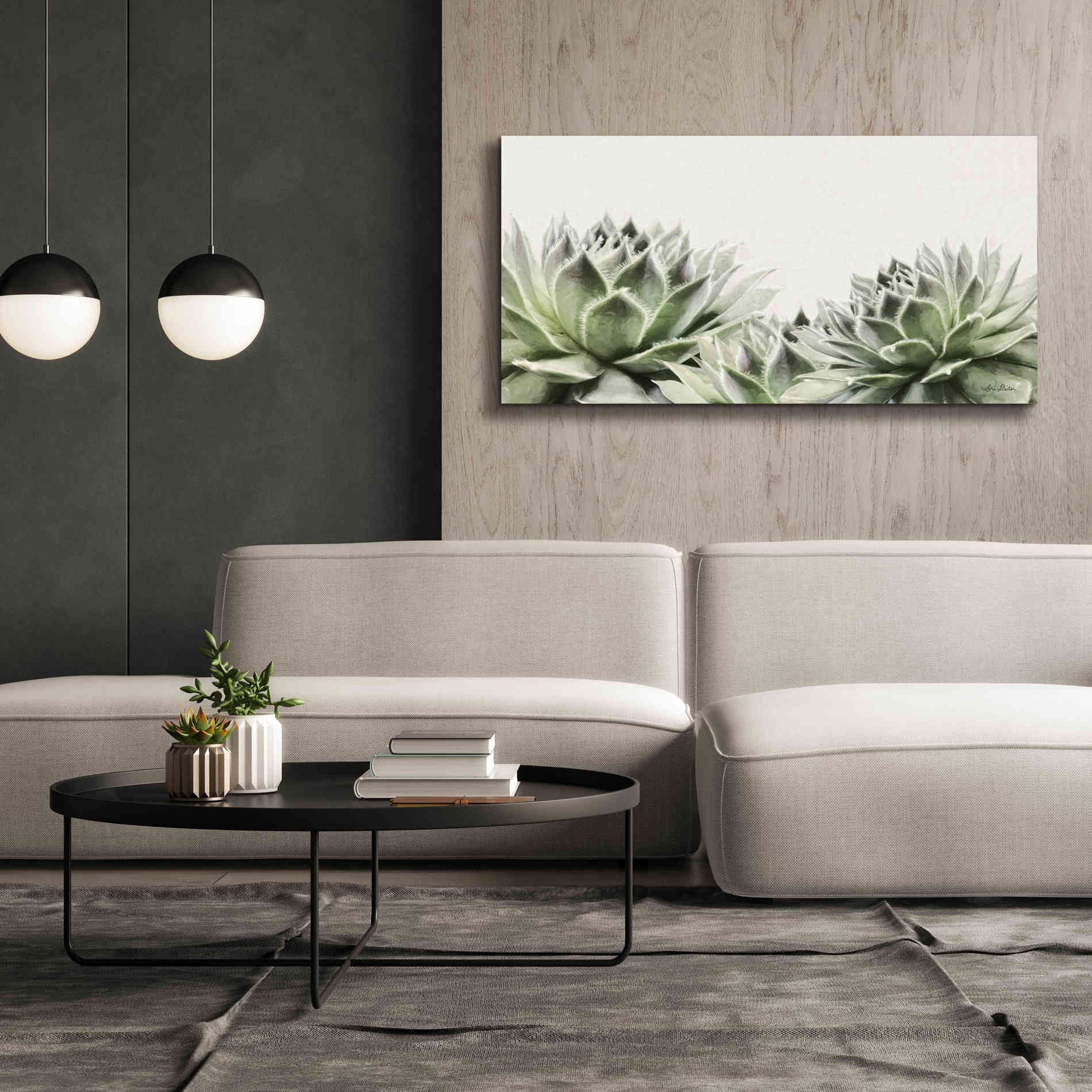 'Soft Succulents I' by Lori Deiter, Canvas Wall Art,60 x 30