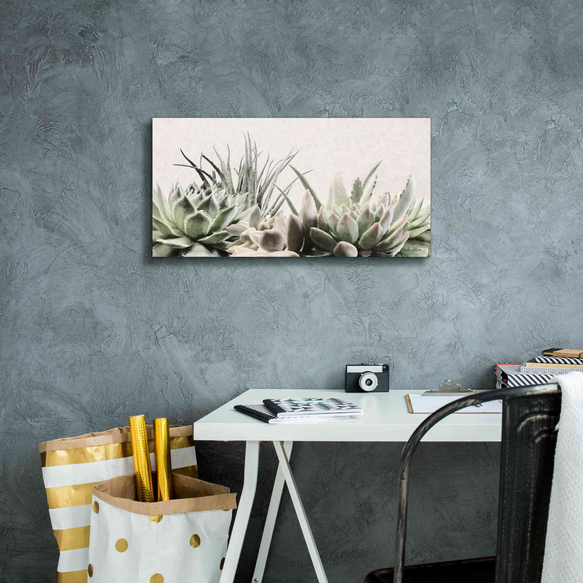 'Soft Succulents II' by Lori Deiter, Canvas Wall Art,24 x 12