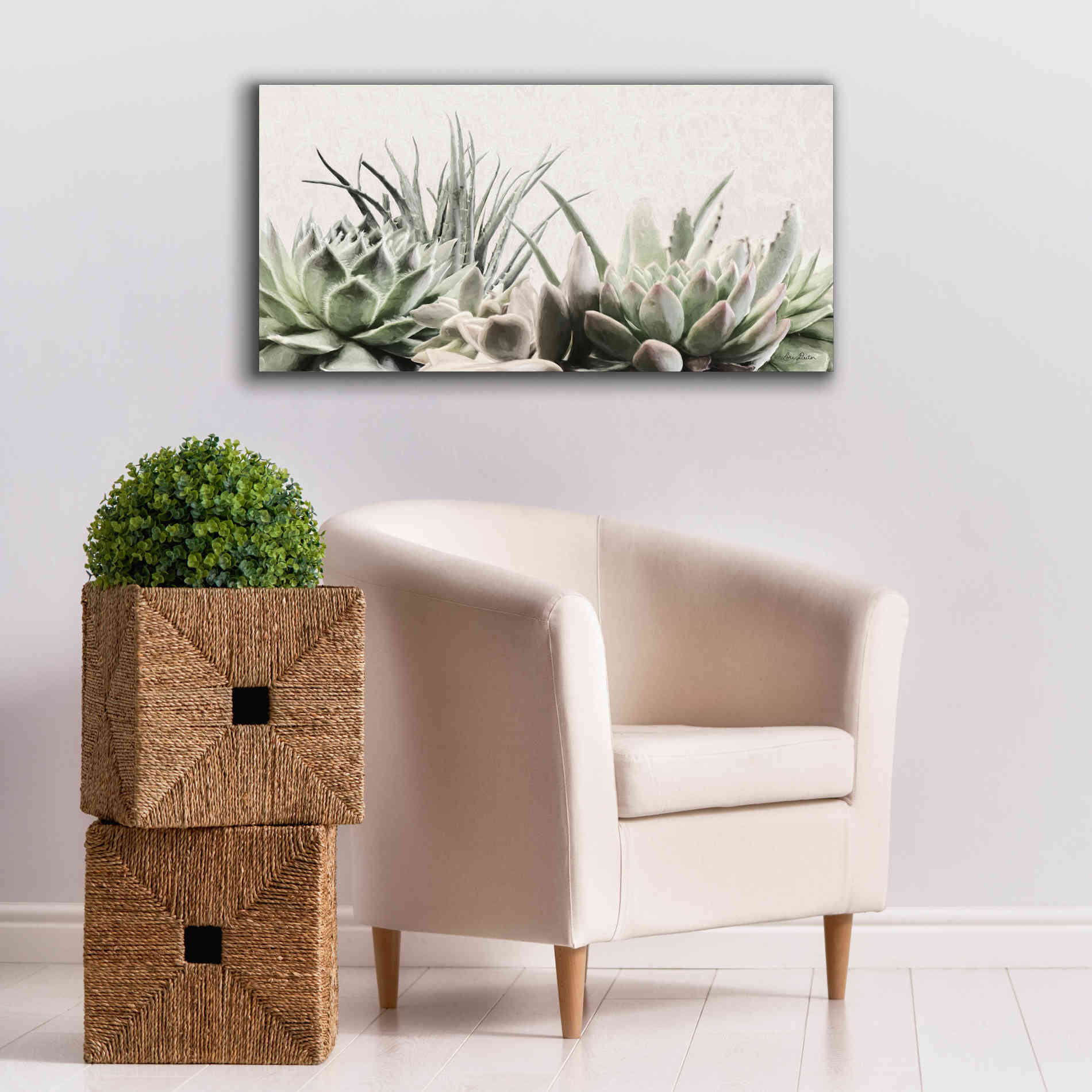 'Soft Succulents II' by Lori Deiter, Canvas Wall Art,40 x 20