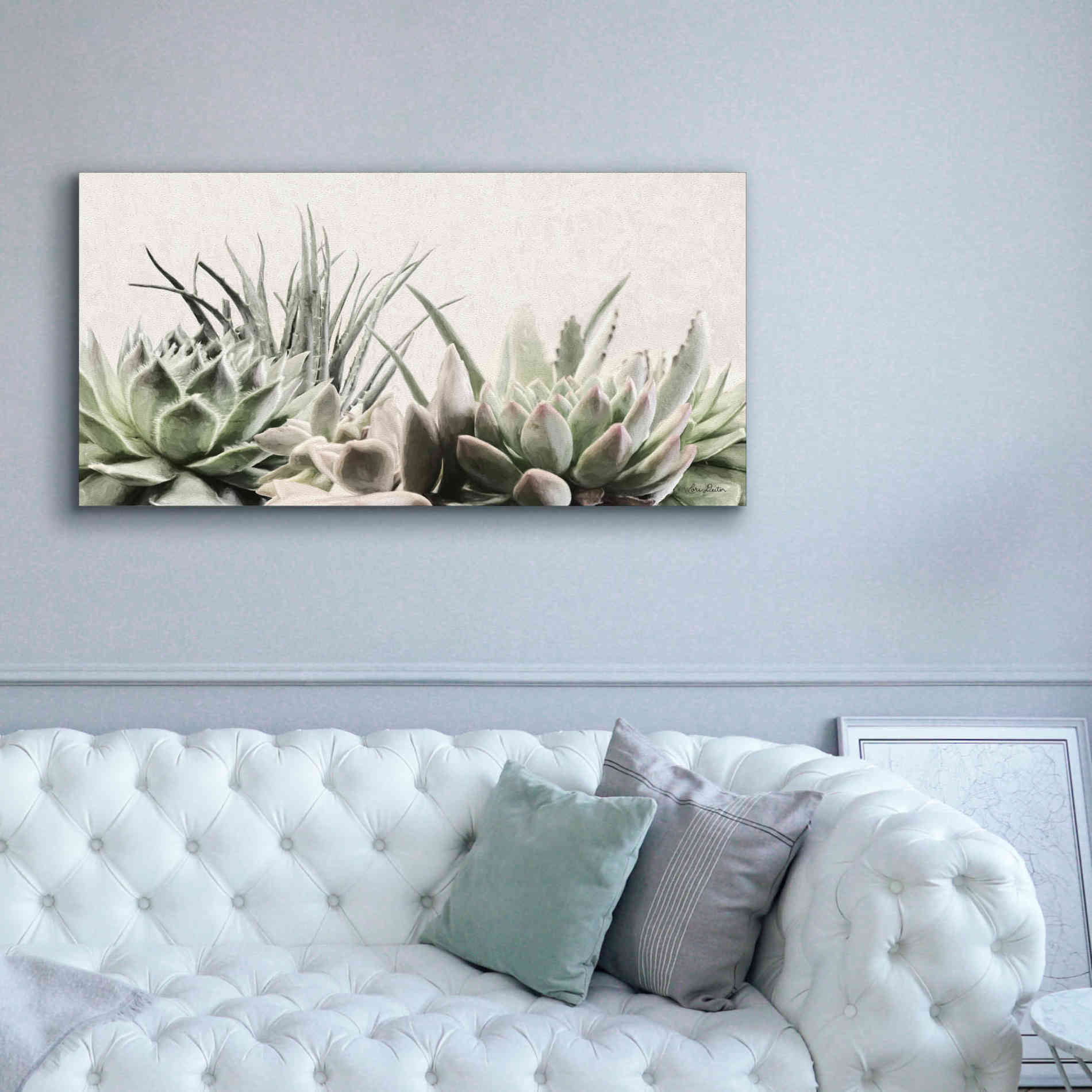 'Soft Succulents II' by Lori Deiter, Canvas Wall Art,60 x 30