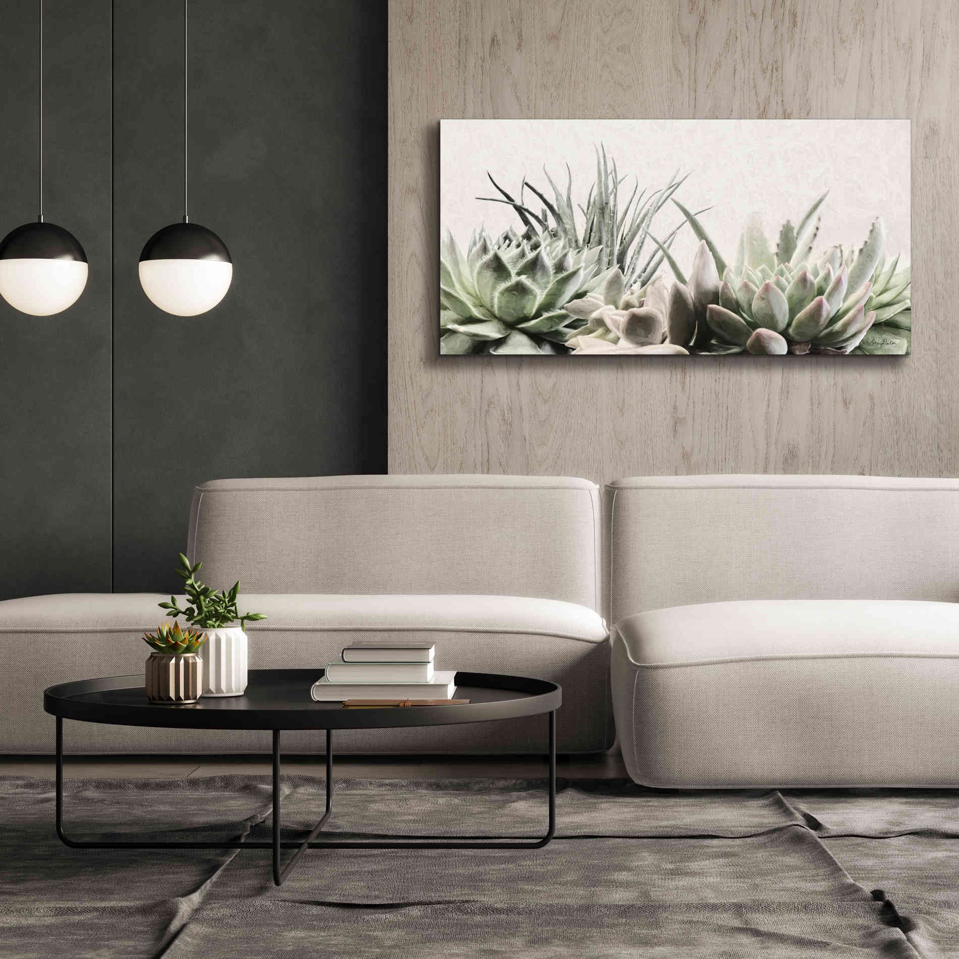 'Soft Succulents II' by Lori Deiter, Canvas Wall Art,60 x 30