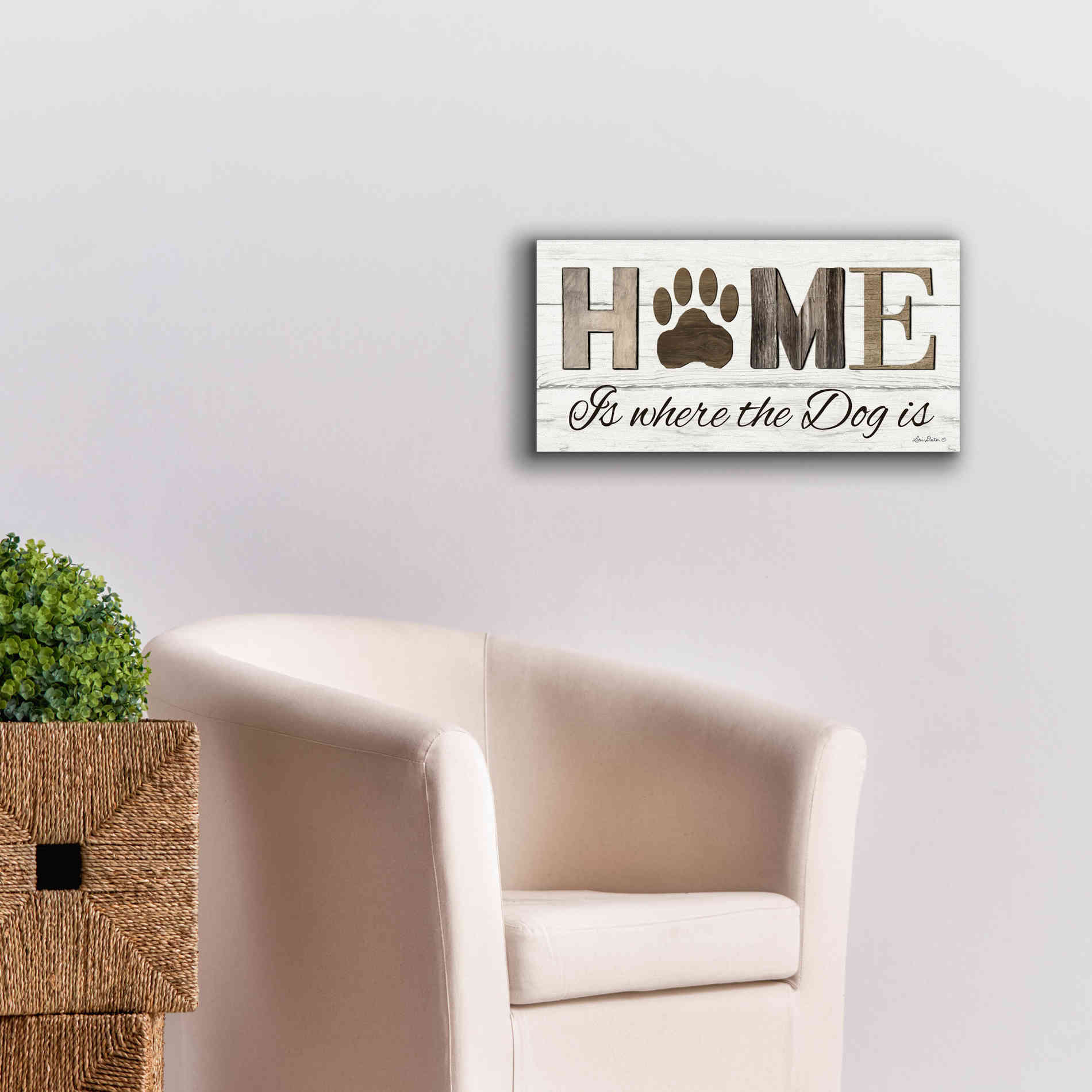 'Home is Where the Dog is' by Lori Deiter, Canvas Wall Art,24 x 12