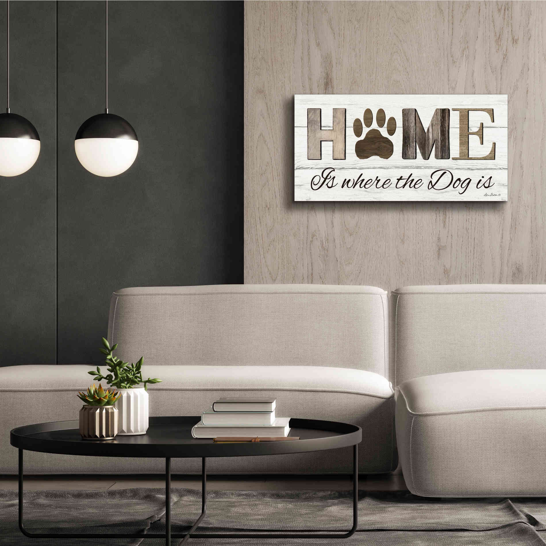 'Home is Where the Dog is' by Lori Deiter, Canvas Wall Art,40 x 20
