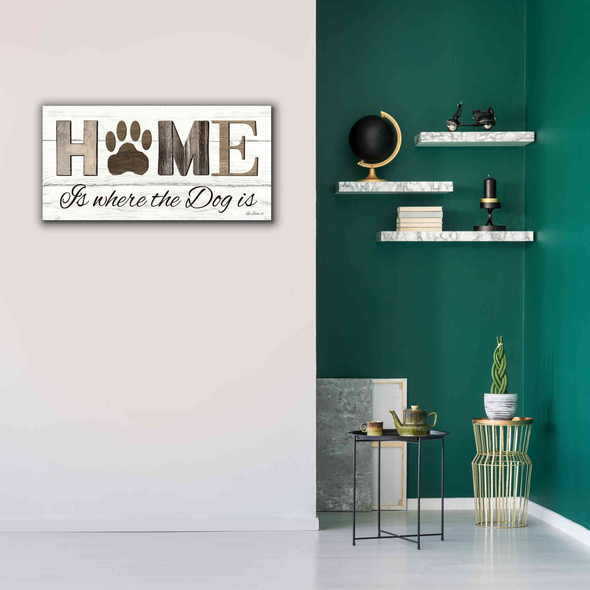 'Home is Where the Dog is' by Lori Deiter, Canvas Wall Art,40 x 20