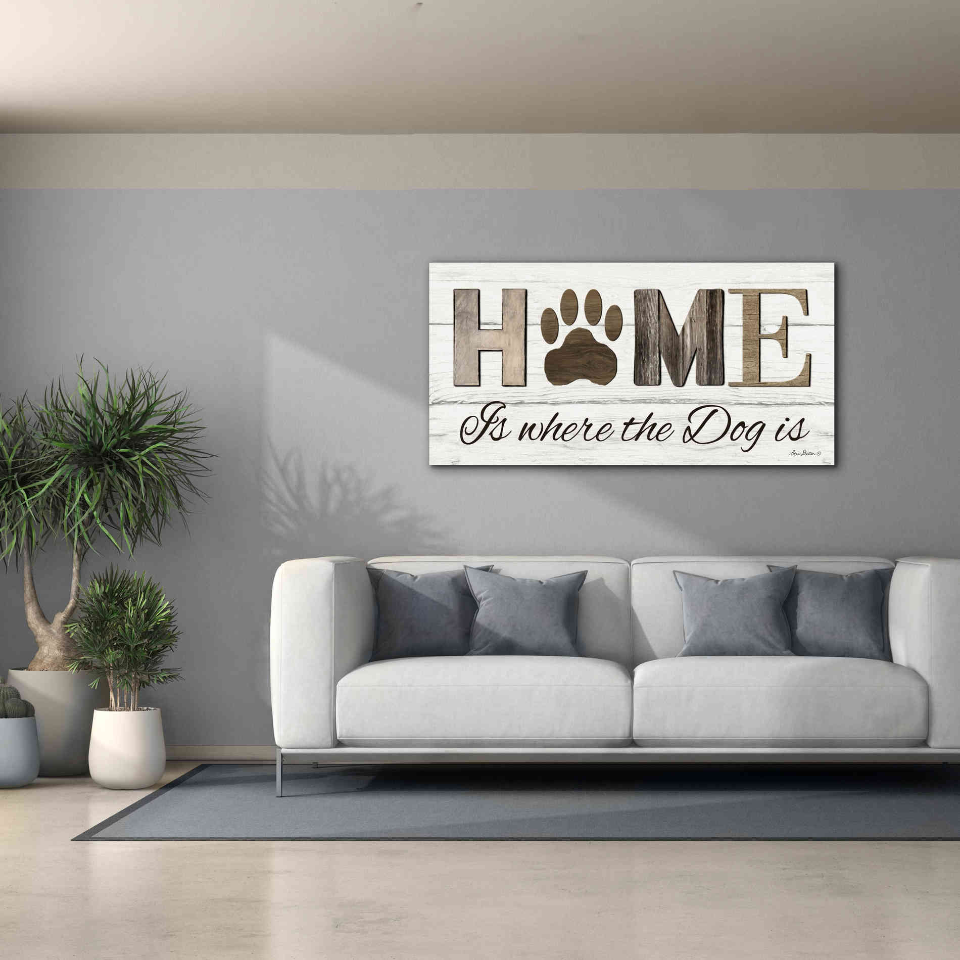 'Home is Where the Dog is' by Lori Deiter, Canvas Wall Art,60 x 30