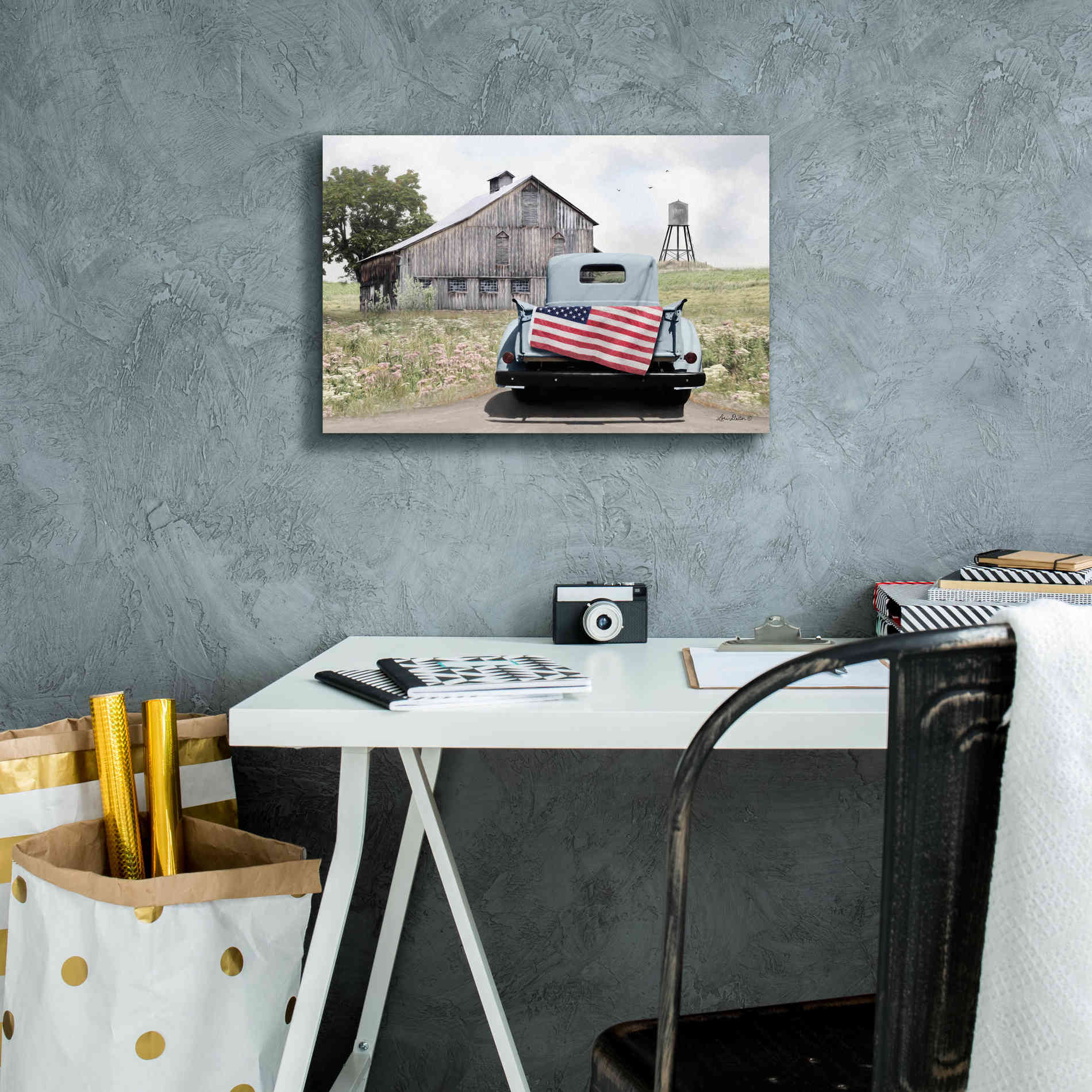 'American Tailgating' by Lori Deiter, Canvas Wall Art,18 x 12