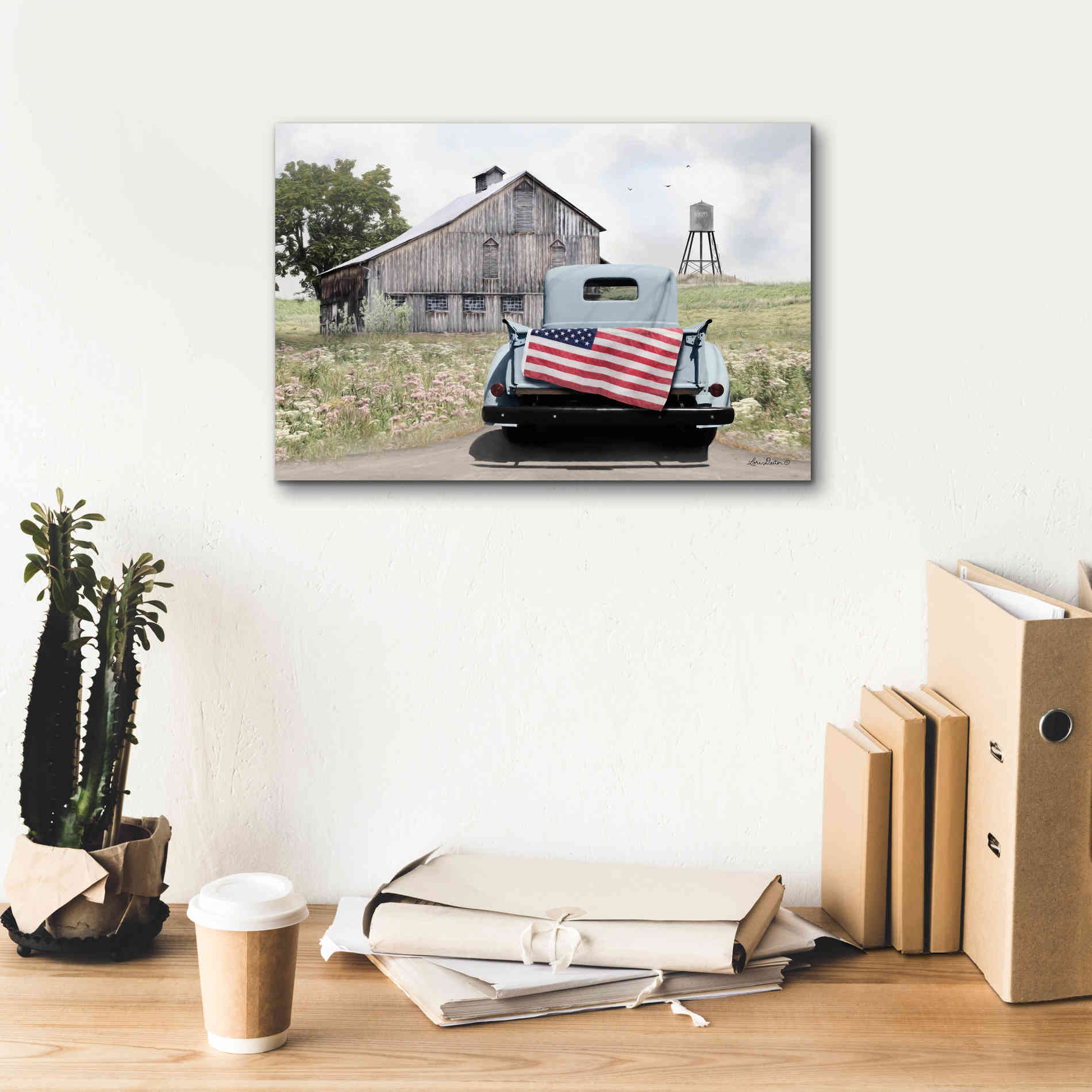 'American Tailgating' by Lori Deiter, Canvas Wall Art,18 x 12