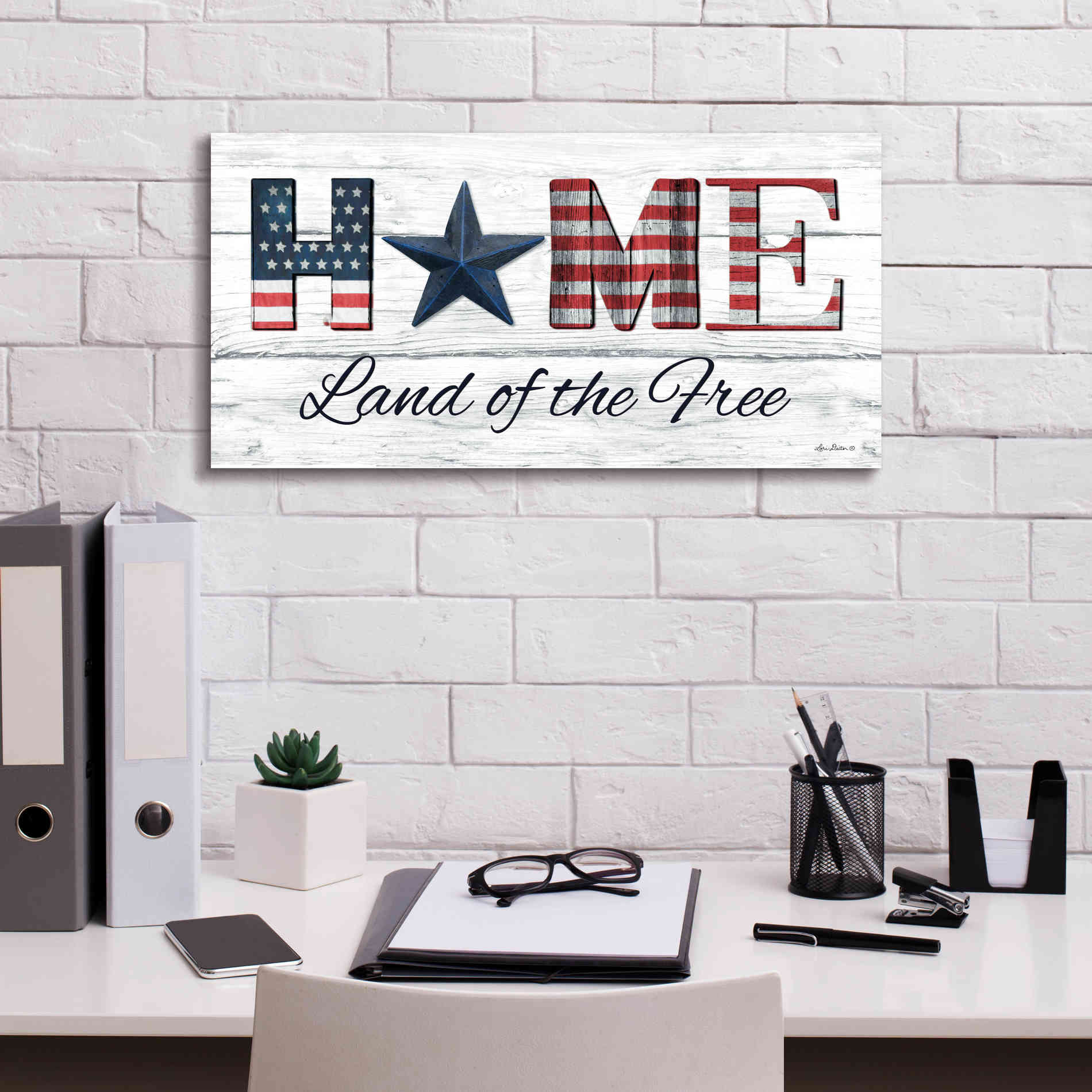 'Home - Land of the Free' by Lori Deiter, Canvas Wall Art,24 x 12