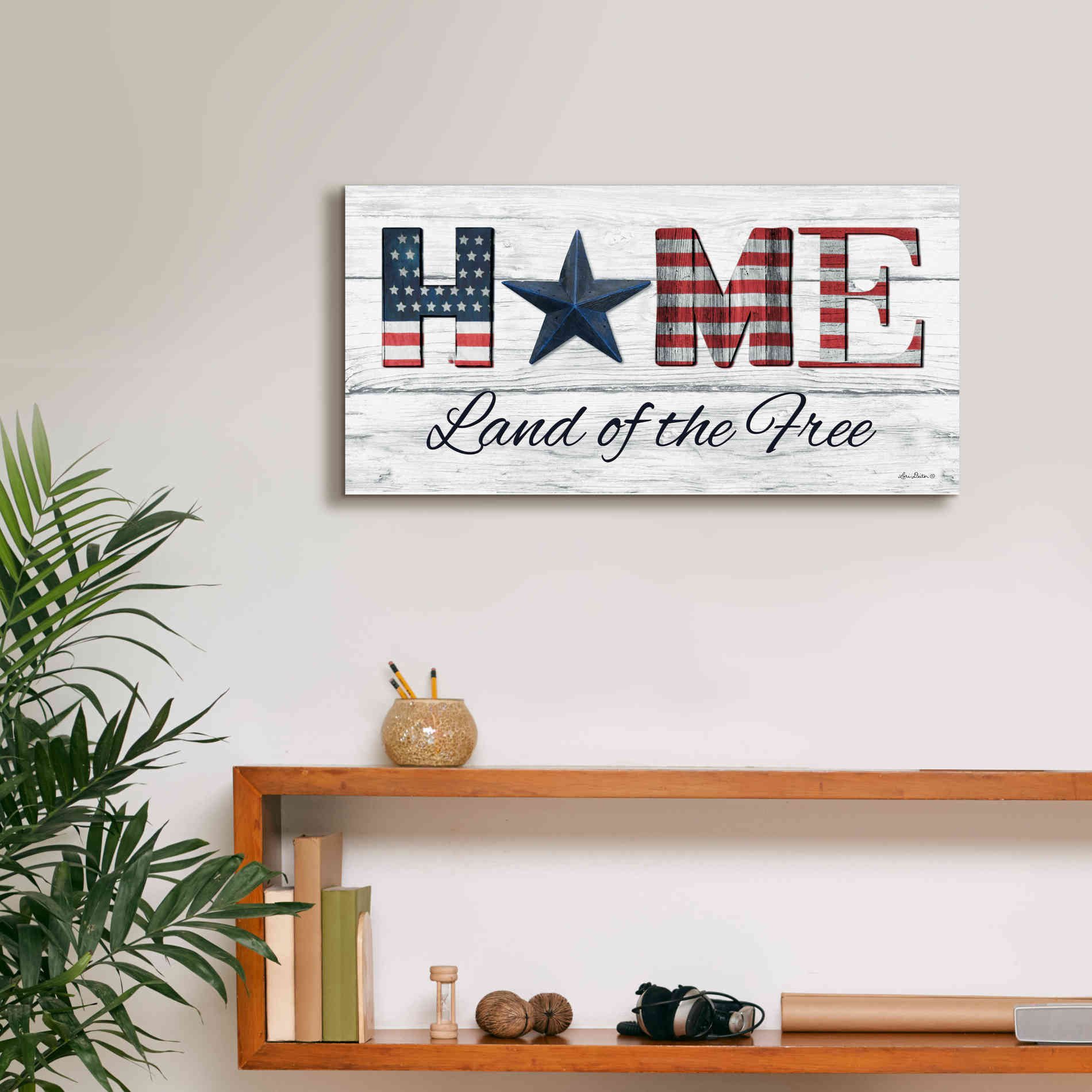 'Home - Land of the Free' by Lori Deiter, Canvas Wall Art,24 x 12