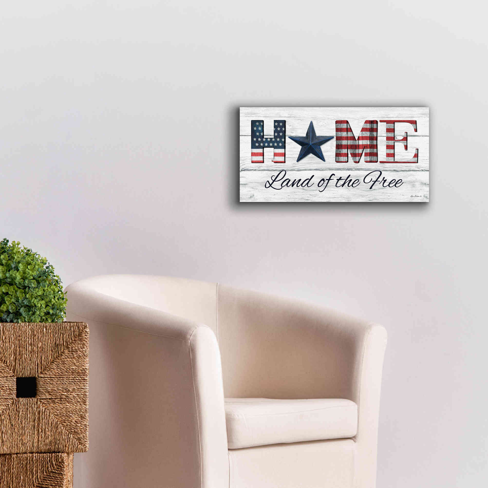 'Home - Land of the Free' by Lori Deiter, Canvas Wall Art,24 x 12