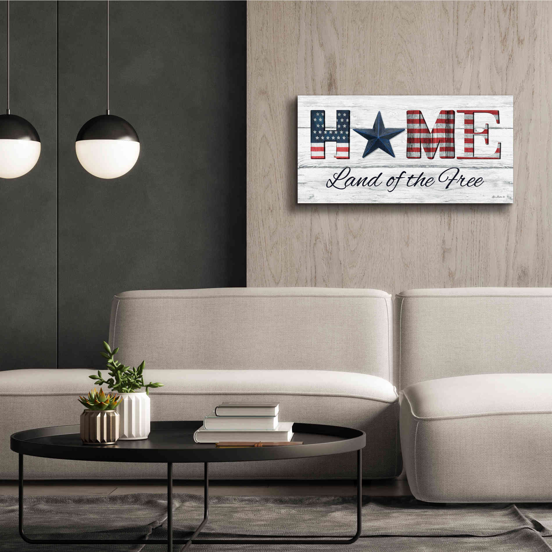 'Home - Land of the Free' by Lori Deiter, Canvas Wall Art,40 x 20