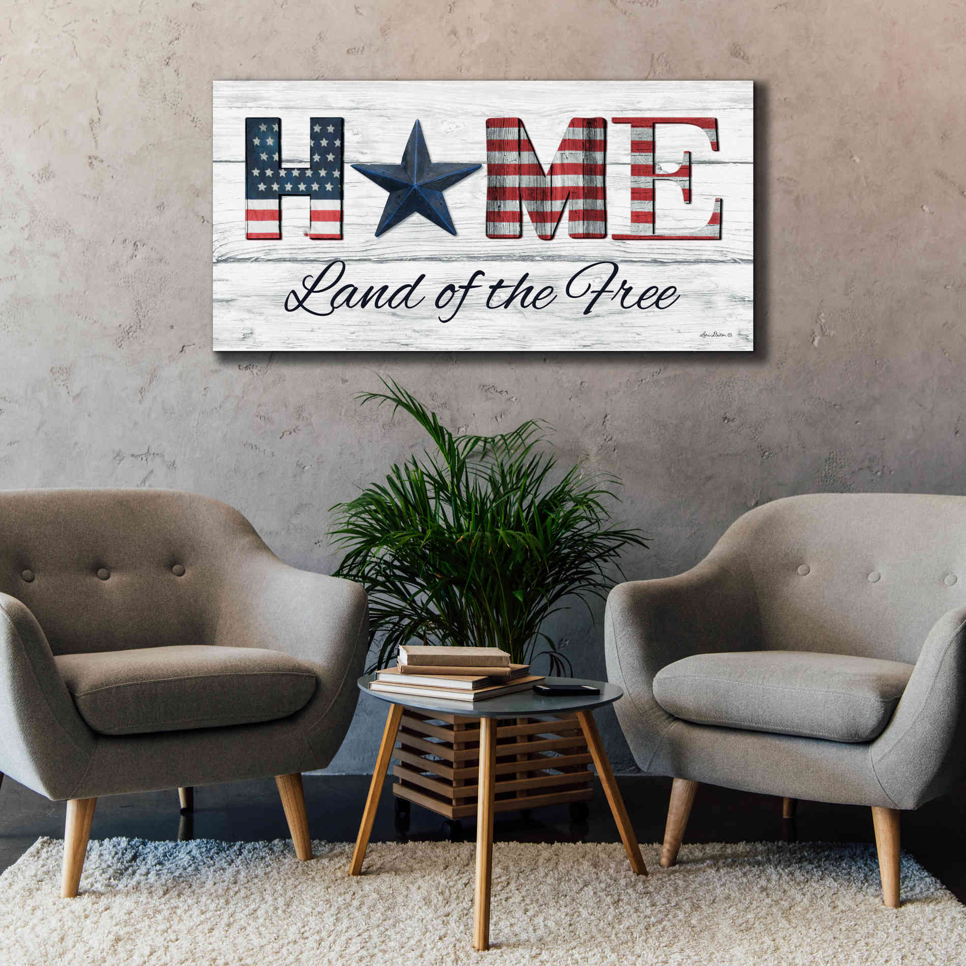 'Home - Land of the Free' by Lori Deiter, Canvas Wall Art,60 x 30