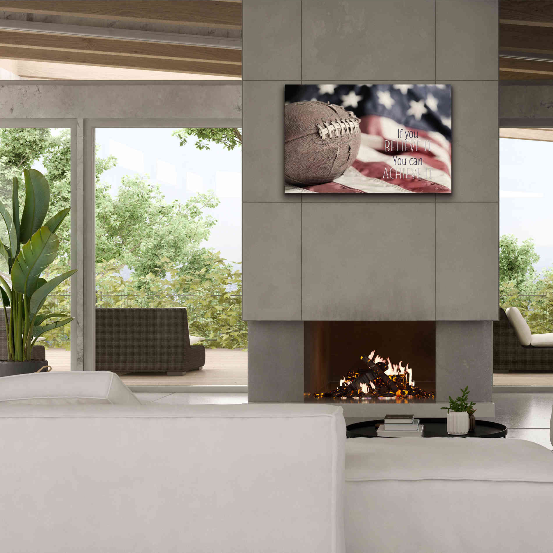 'Football - Believe' by Lori Deiter, Canvas Wall Art,40 x 26