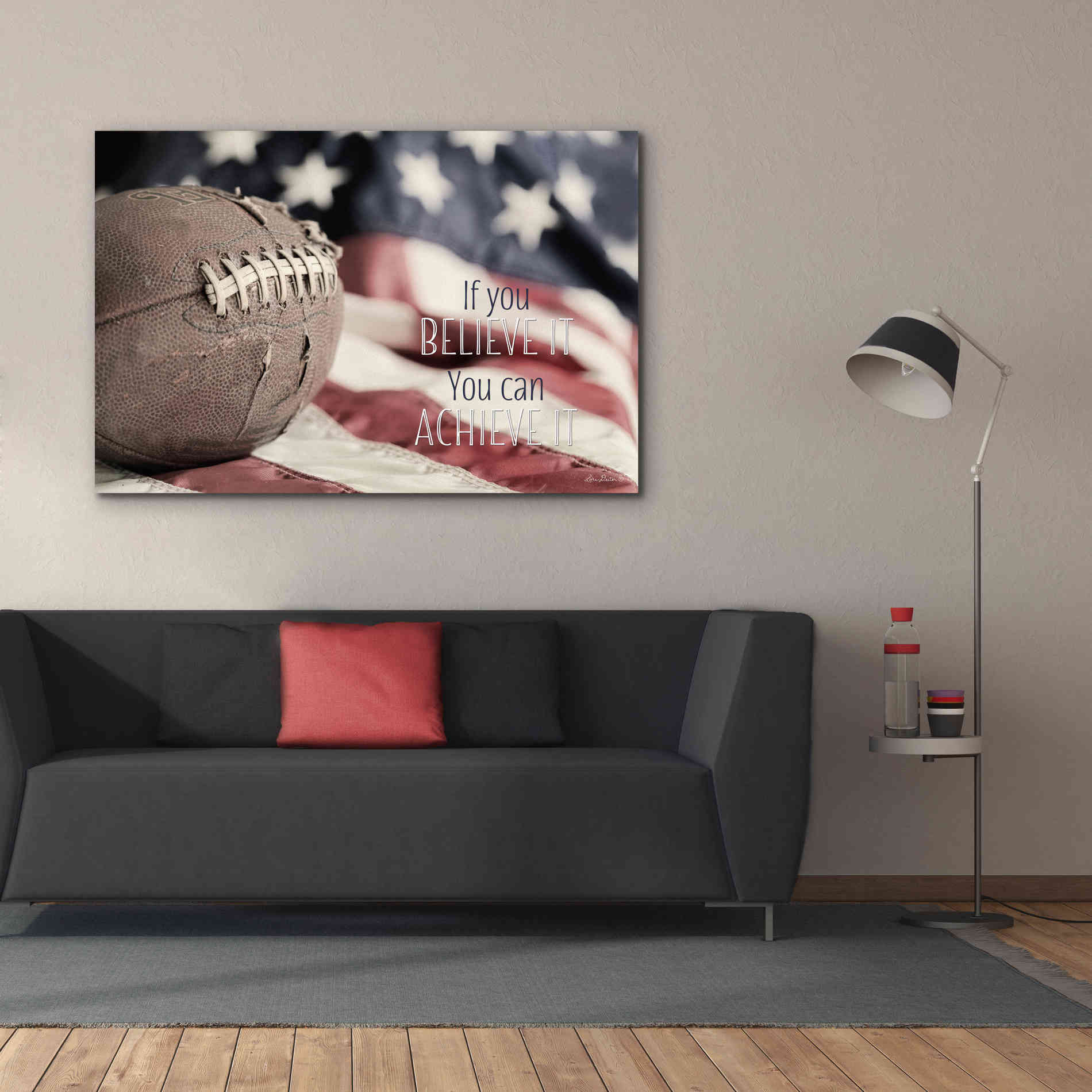 'Football - Believe' by Lori Deiter, Canvas Wall Art,60 x 40