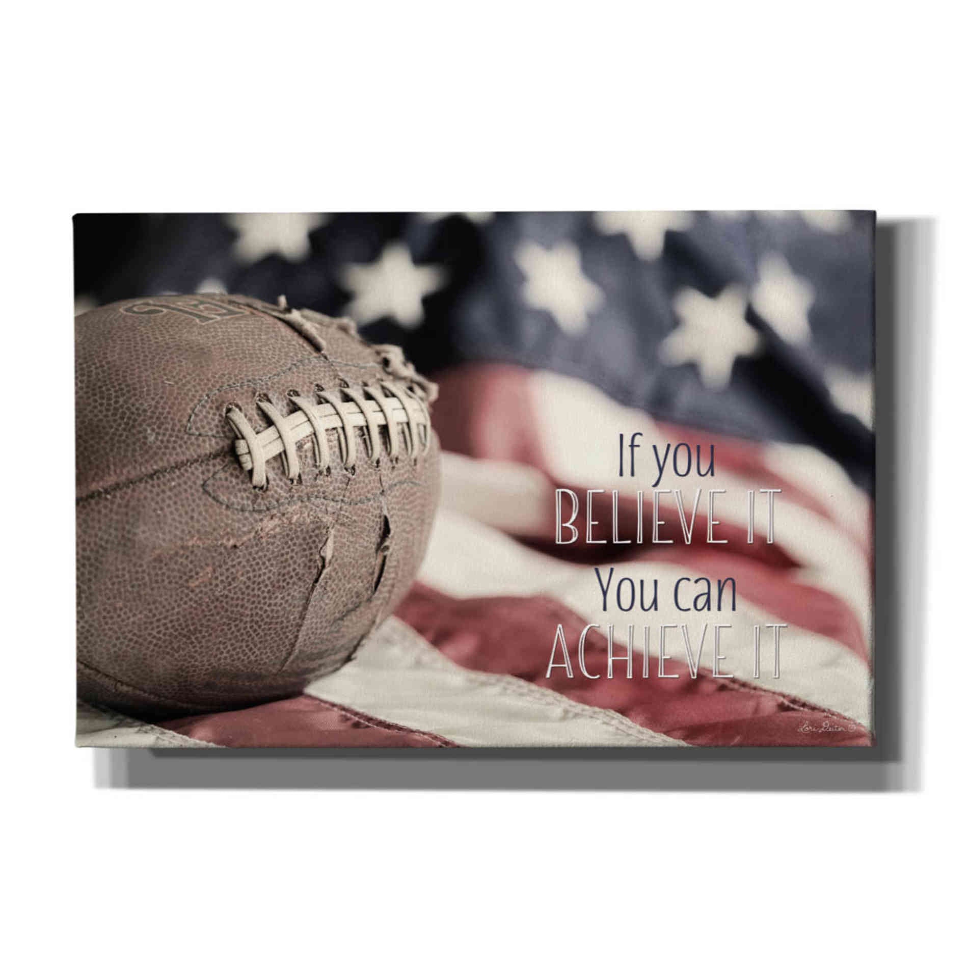'Football - Believe' by Lori Deiter, Canvas Wall Art