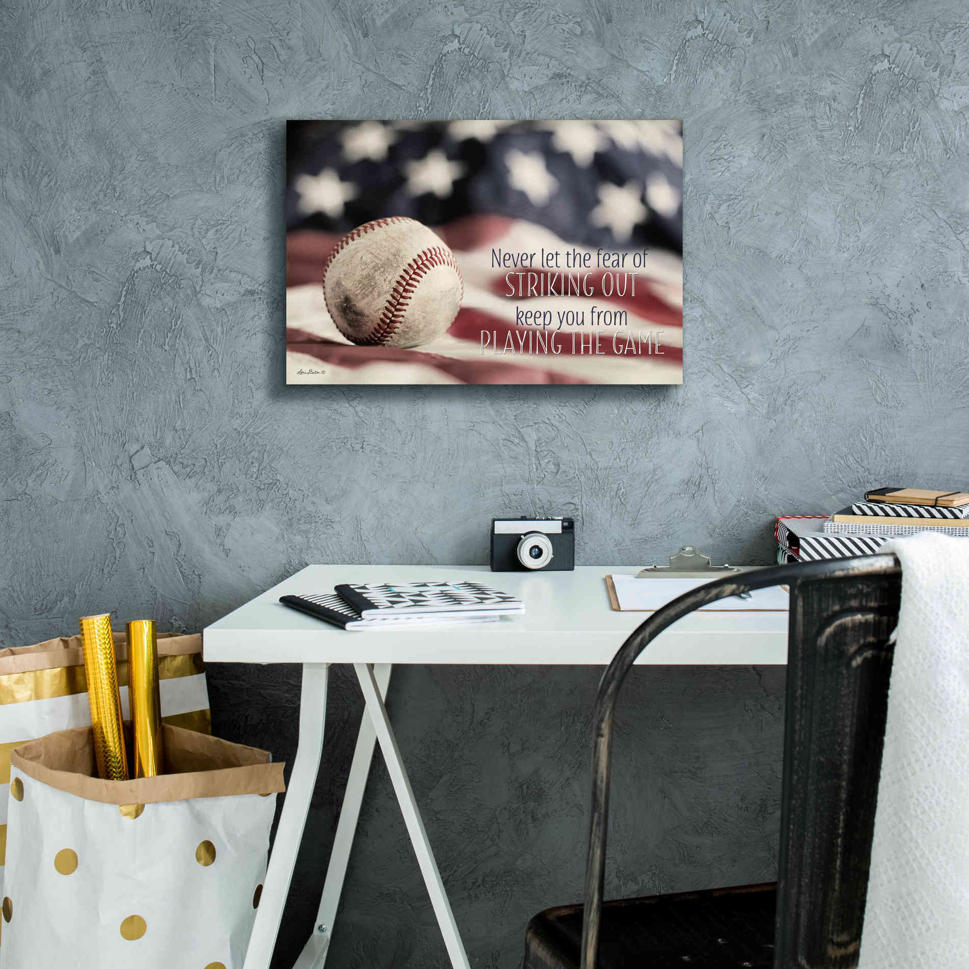 'Baseball - Playing the Game' by Lori Deiter, Canvas Wall Art,18 x 12