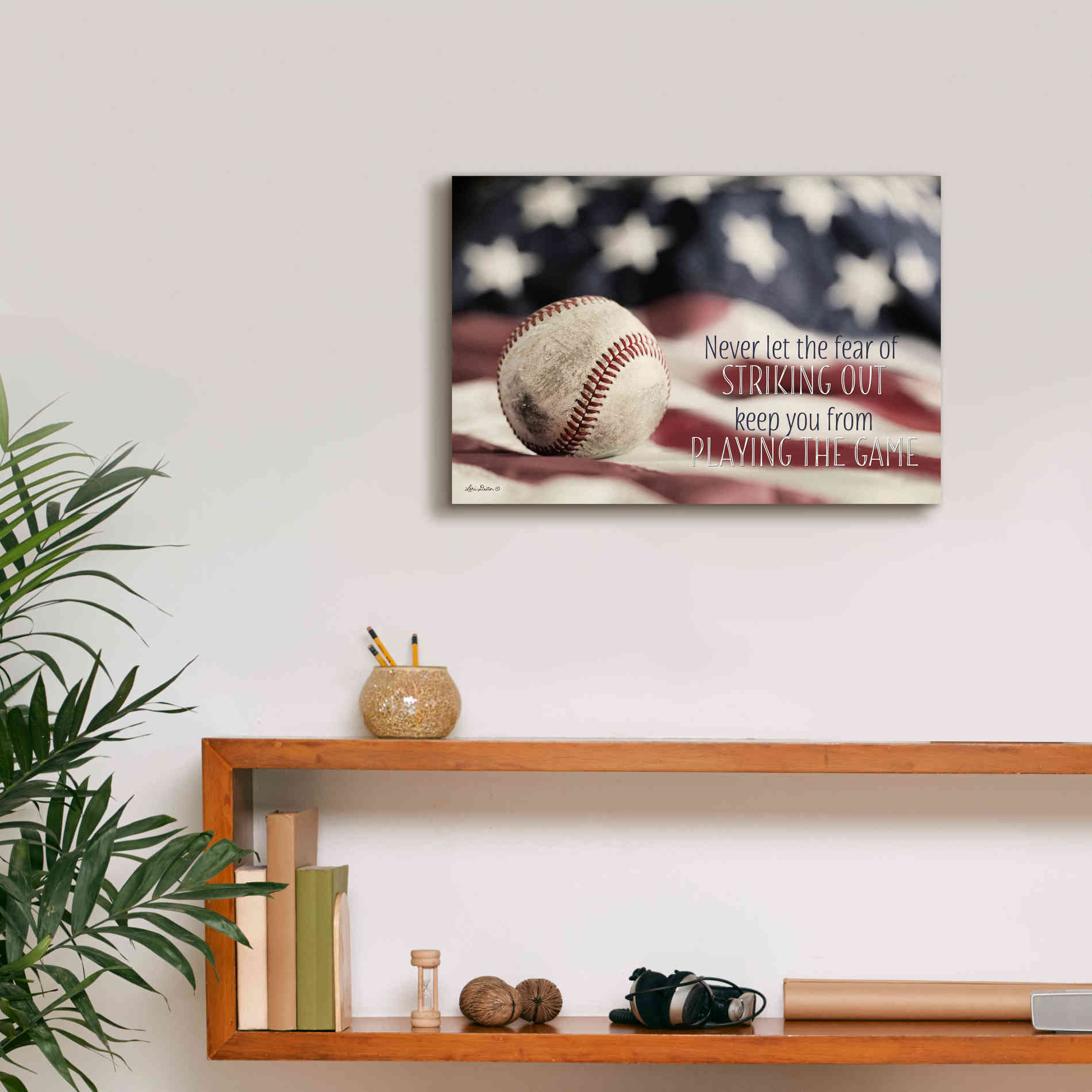 'Baseball - Playing the Game' by Lori Deiter, Canvas Wall Art,18 x 12