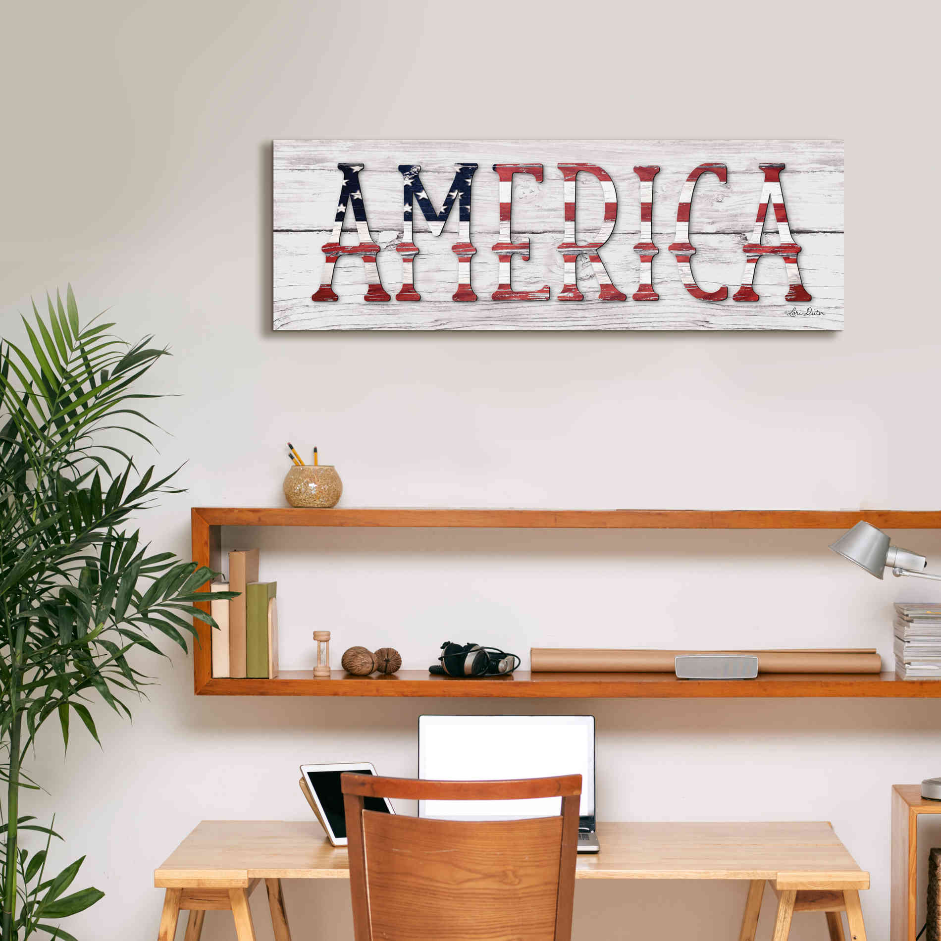 'America' by Lori Deiter, Canvas Wall Art,36 x 12