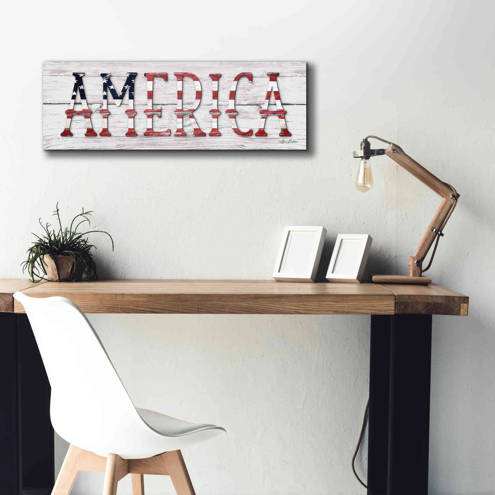 'America' by Lori Deiter, Canvas Wall Art,36 x 12