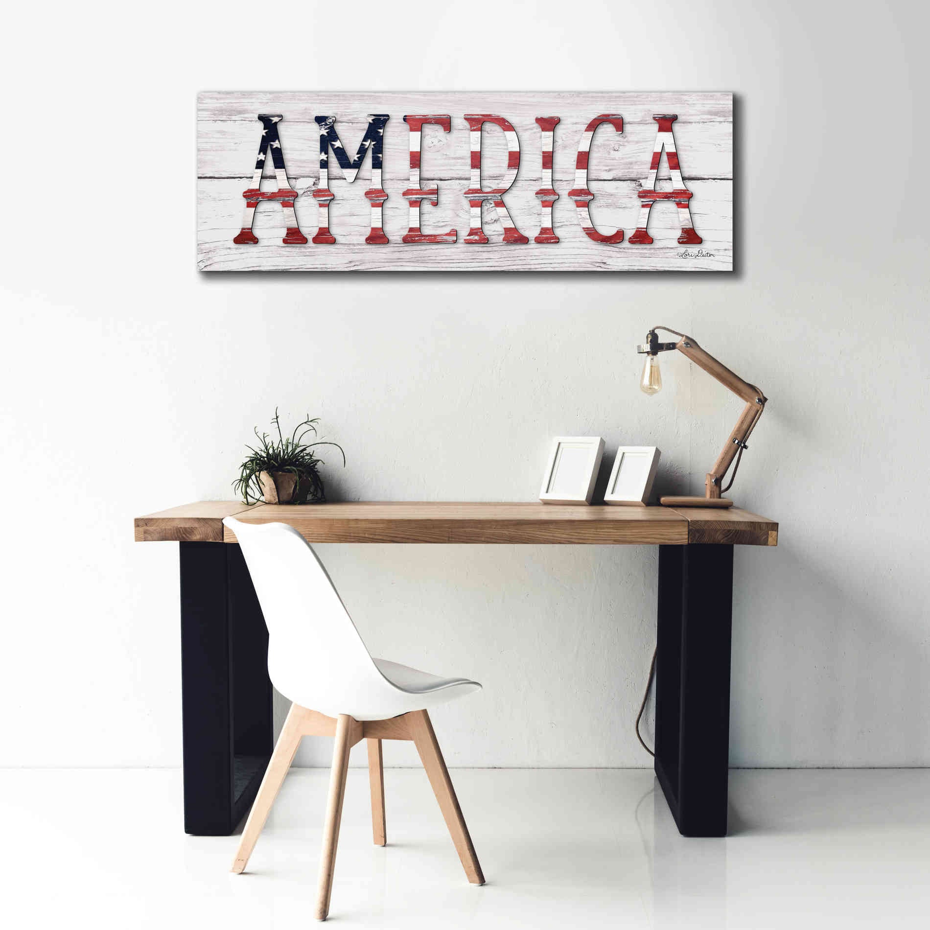 'America' by Lori Deiter, Canvas Wall Art,60 x 20