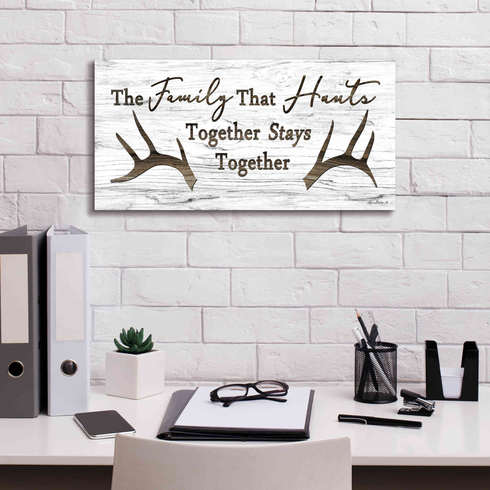 'Hunting Family' by Lori Deiter, Canvas Wall Art,24 x 12