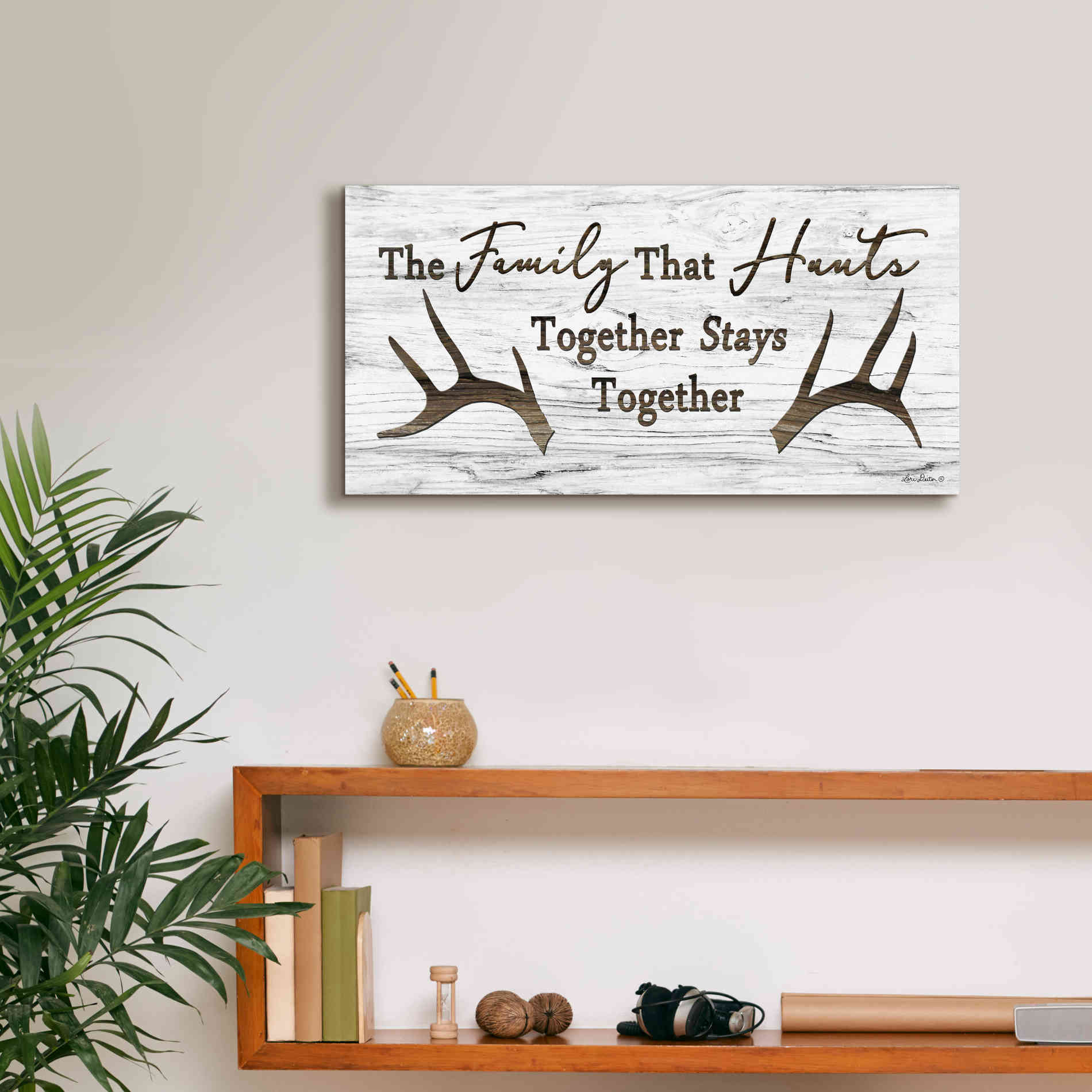 'Hunting Family' by Lori Deiter, Canvas Wall Art,24 x 12