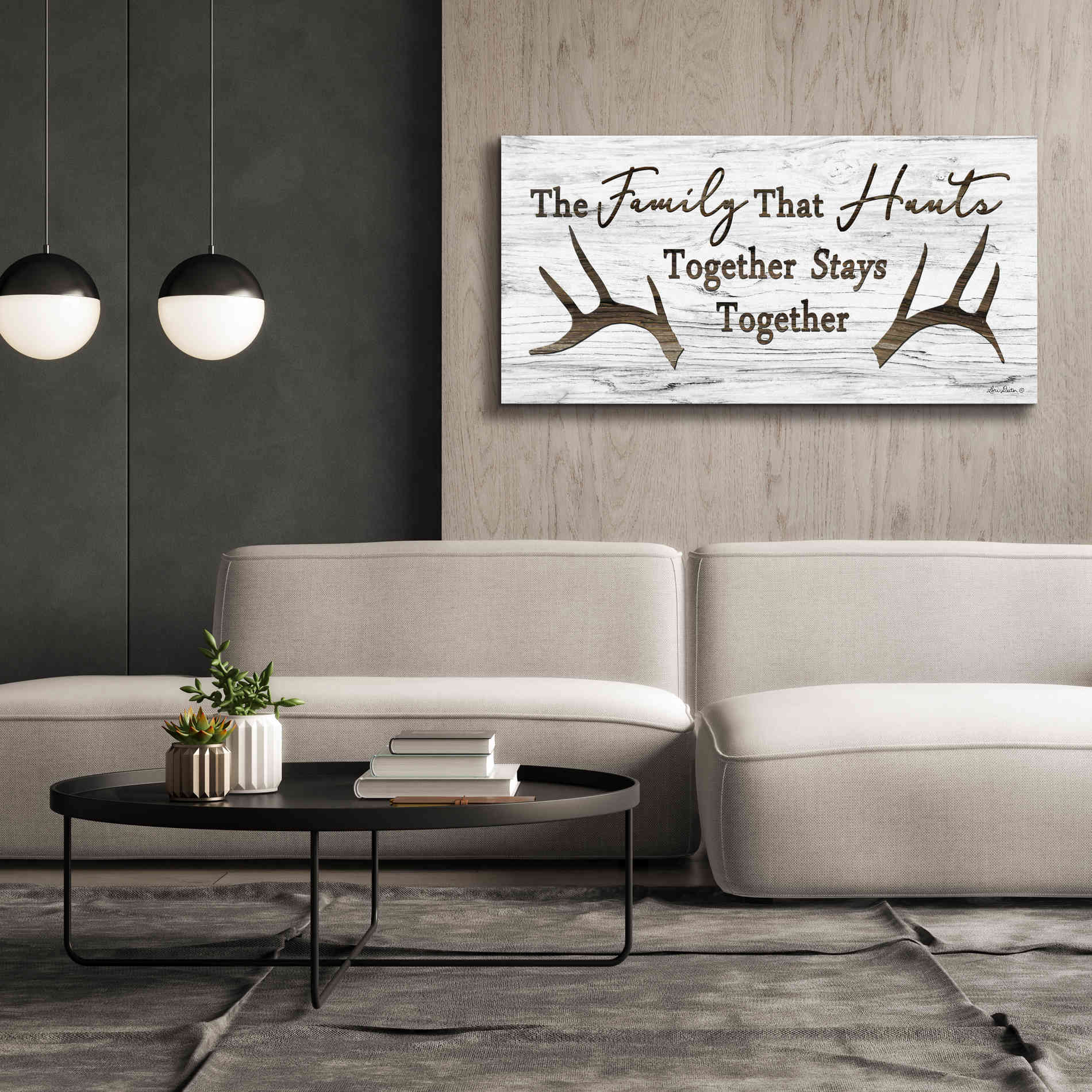 'Hunting Family' by Lori Deiter, Canvas Wall Art,60 x 30