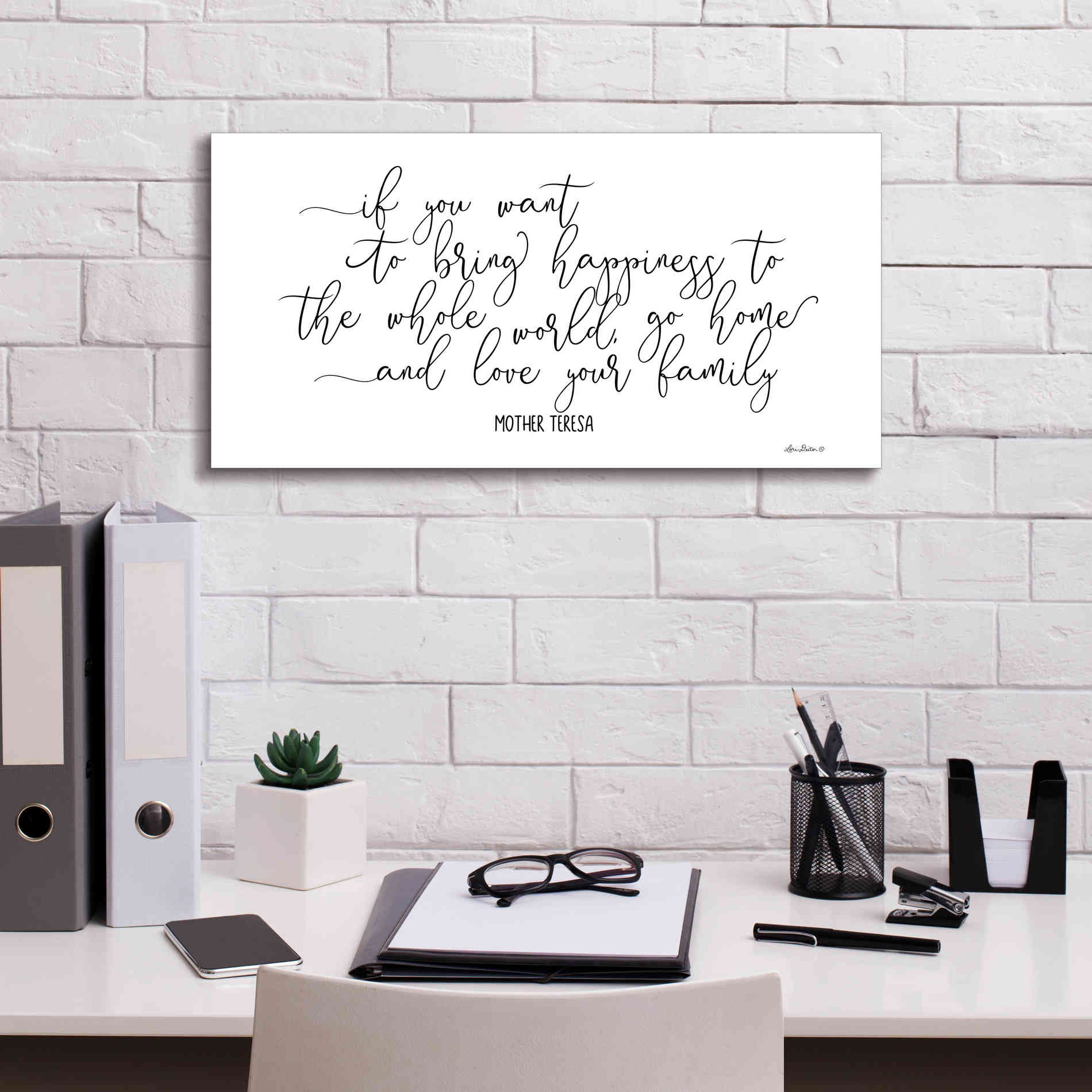 'Love Your Family' by Lori Deiter, Canvas Wall Art,24 x 12