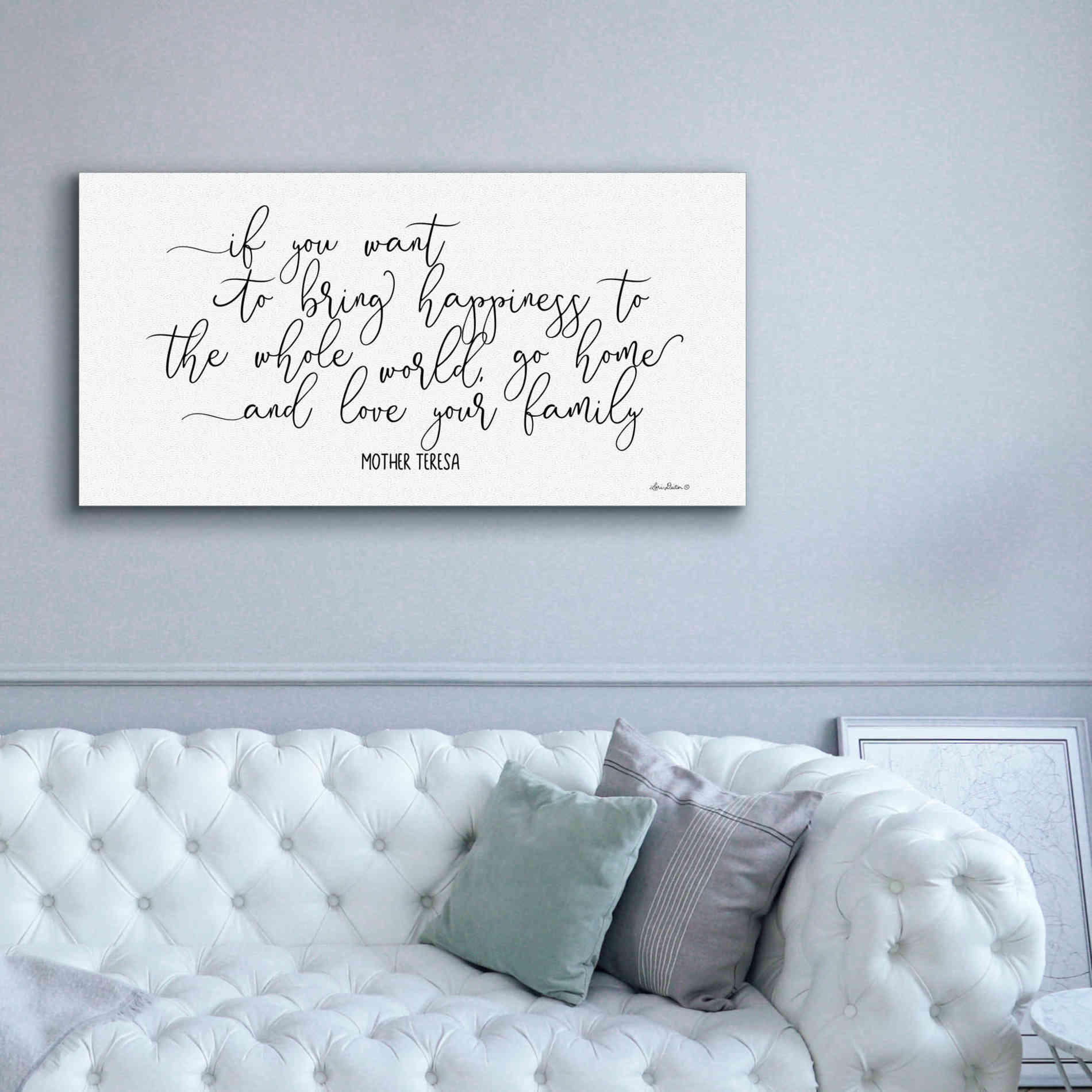 'Love Your Family' by Lori Deiter, Canvas Wall Art,60 x 30