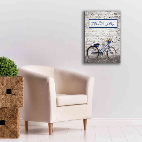 Image of 'Flower Shop Bicycle' by Lori Deiter, Canvas Wall Art,18 x 26