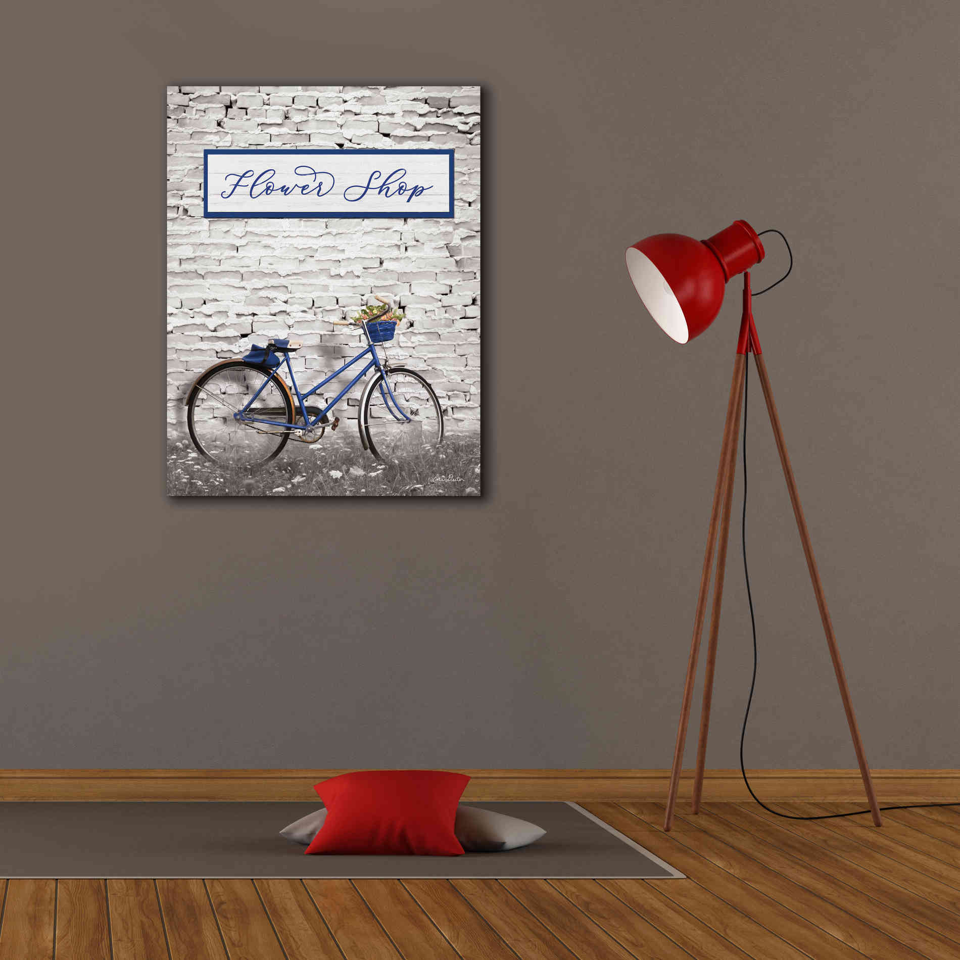 'Flower Shop Bicycle' by Lori Deiter, Canvas Wall Art,26 x 34