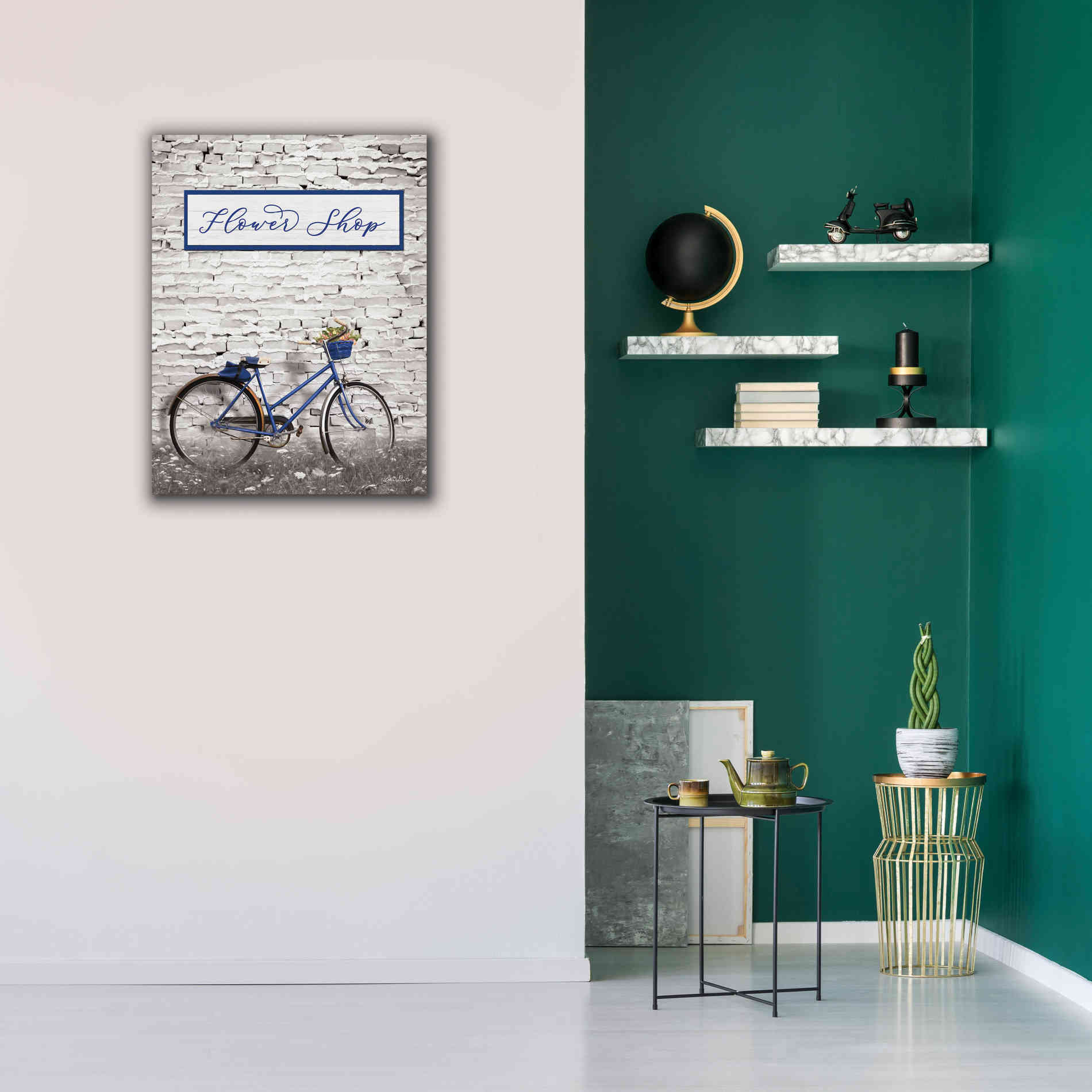 'Flower Shop Bicycle' by Lori Deiter, Canvas Wall Art,26 x 34