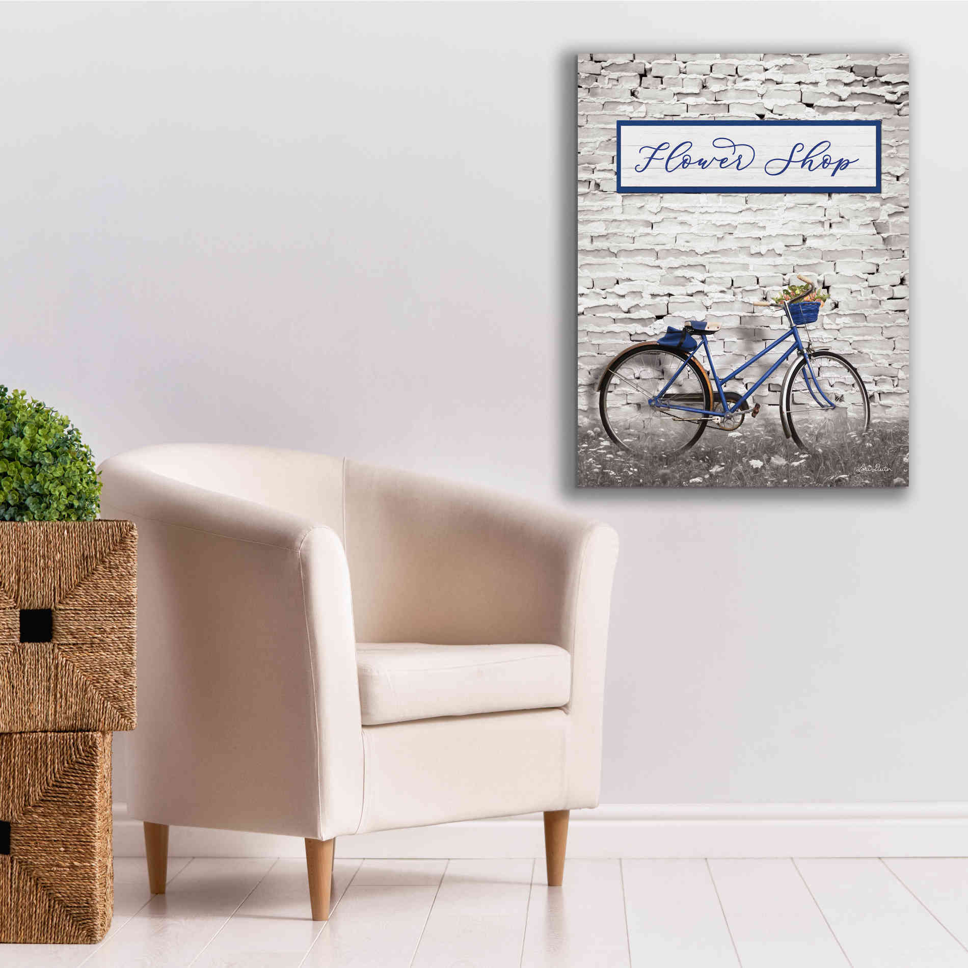 'Flower Shop Bicycle' by Lori Deiter, Canvas Wall Art,26 x 34