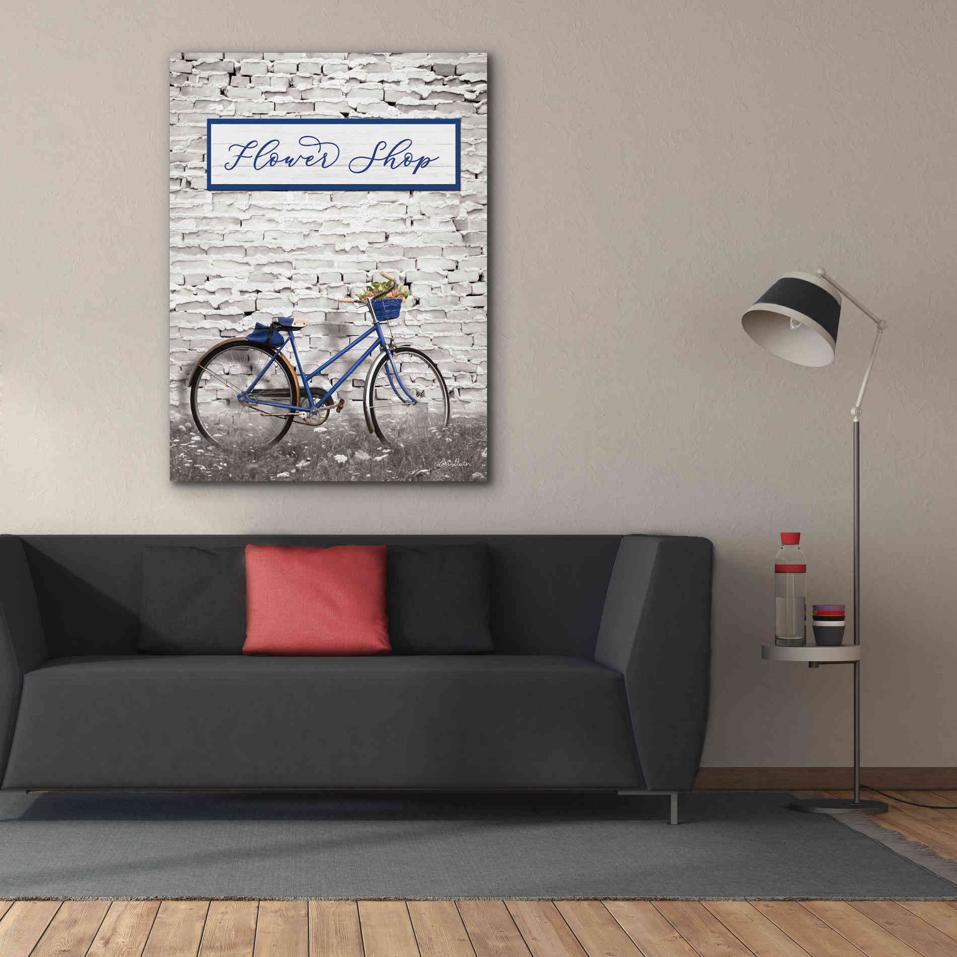 'Flower Shop Bicycle' by Lori Deiter, Canvas Wall Art,40 x 54
