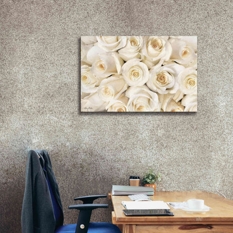 Image of 'Top View - White Roses' by Lori Deiter, Canvas Wall Art,40 x 26