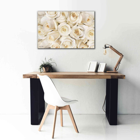 Image of 'Top View - White Roses' by Lori Deiter, Canvas Wall Art,40 x 26