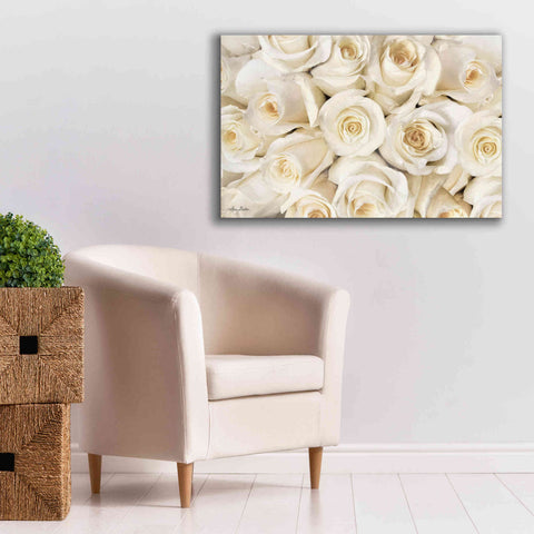 Image of 'Top View - White Roses' by Lori Deiter, Canvas Wall Art,40 x 26