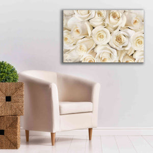 'Top View - White Roses' by Lori Deiter, Canvas Wall Art,40 x 26