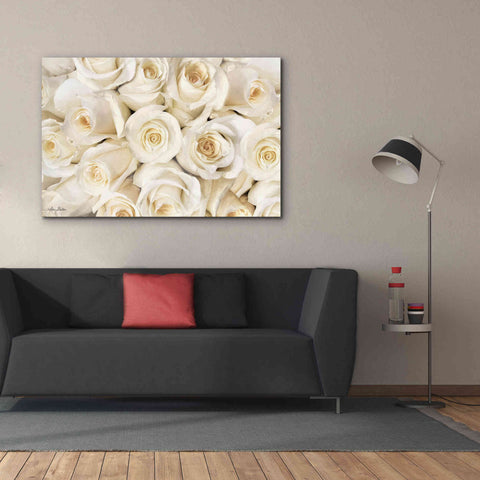 Image of 'Top View - White Roses' by Lori Deiter, Canvas Wall Art,60 x 40