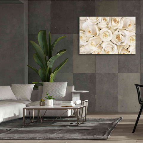 Image of 'Top View - White Roses' by Lori Deiter, Canvas Wall Art,60 x 40