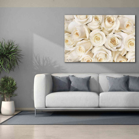 Image of 'Top View - White Roses' by Lori Deiter, Canvas Wall Art,60 x 40