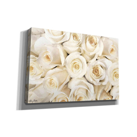 Image of 'Top View - White Roses' by Lori Deiter, Canvas Wall Art