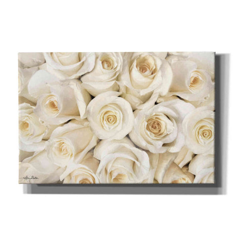 Image of 'Top View - White Roses' by Lori Deiter, Canvas Wall Art