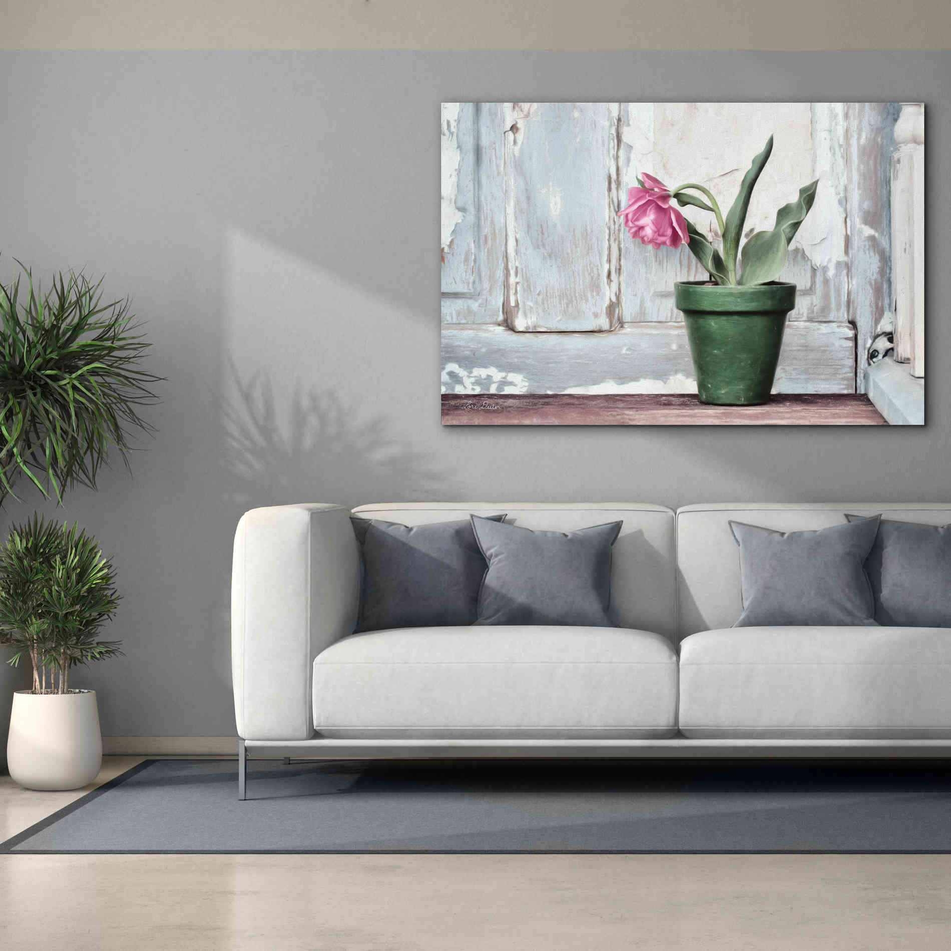 'Take a Bow Tulip' by Lori Deiter, Canvas Wall Art,60 x 40