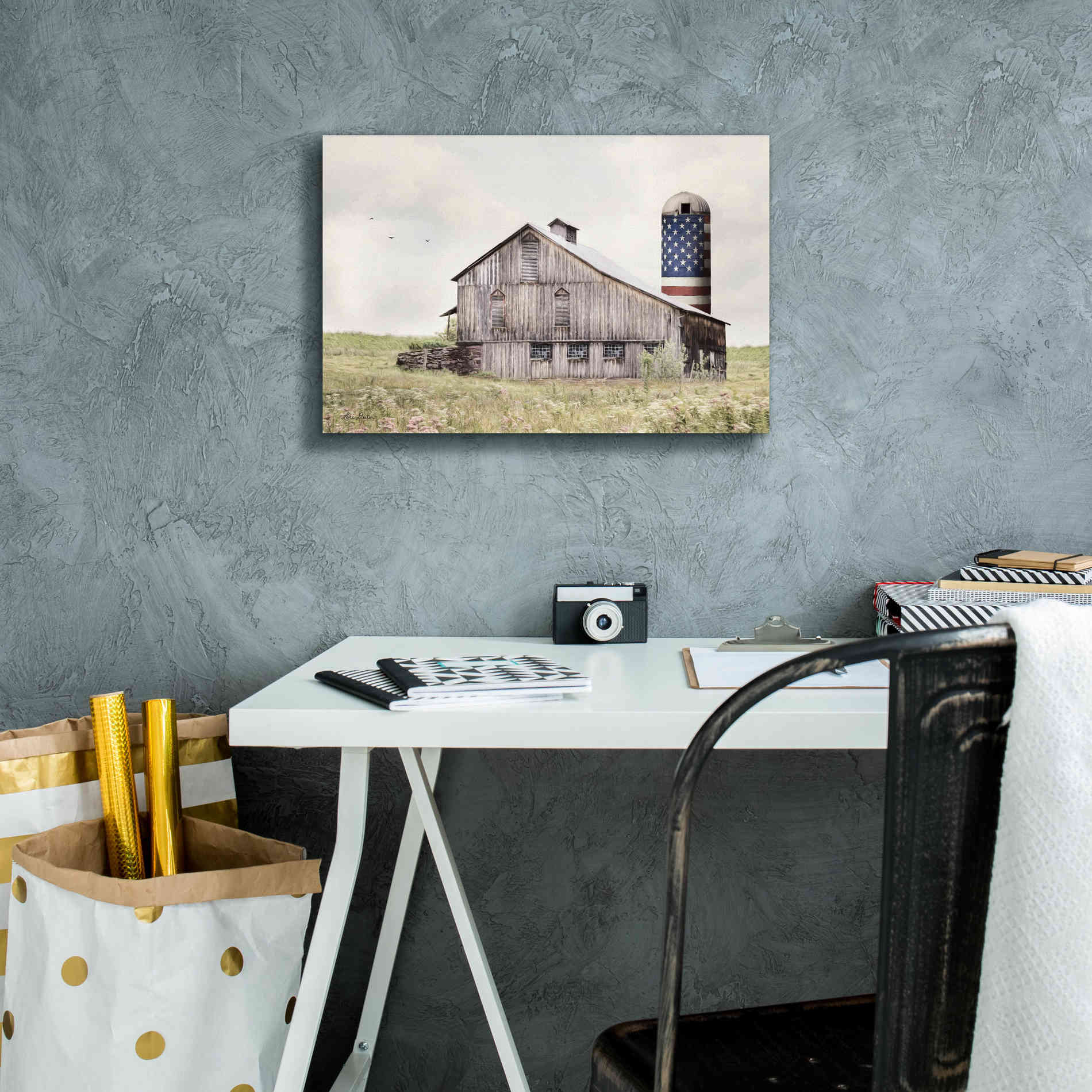 'One Land, One Flag' by Lori Deiter, Canvas Wall Art,18 x 12