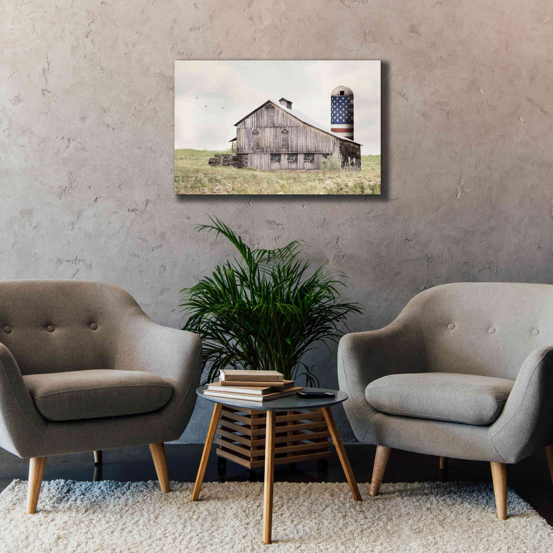 'One Land, One Flag' by Lori Deiter, Canvas Wall Art,40 x 26