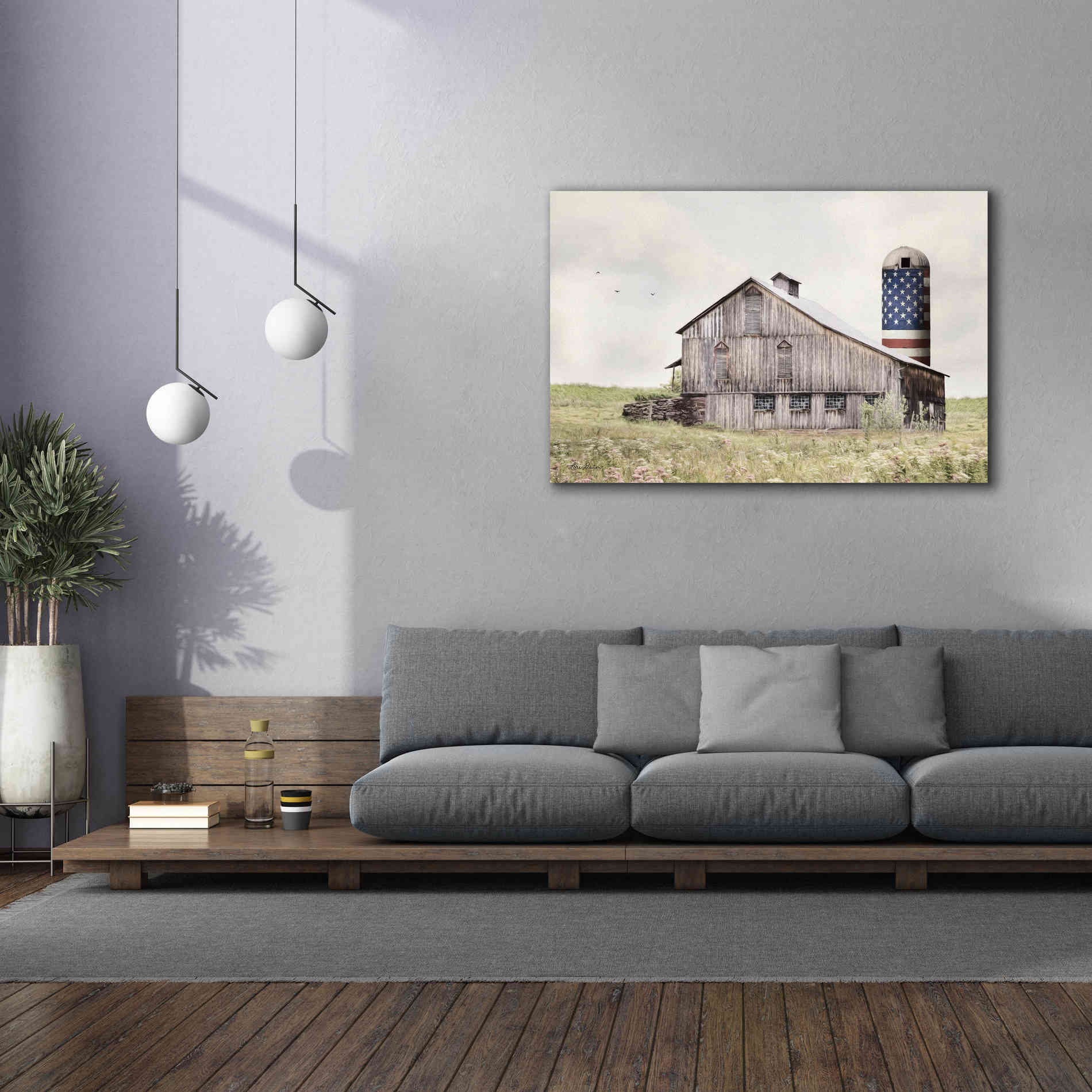 'One Land, One Flag' by Lori Deiter, Canvas Wall Art,60 x 40