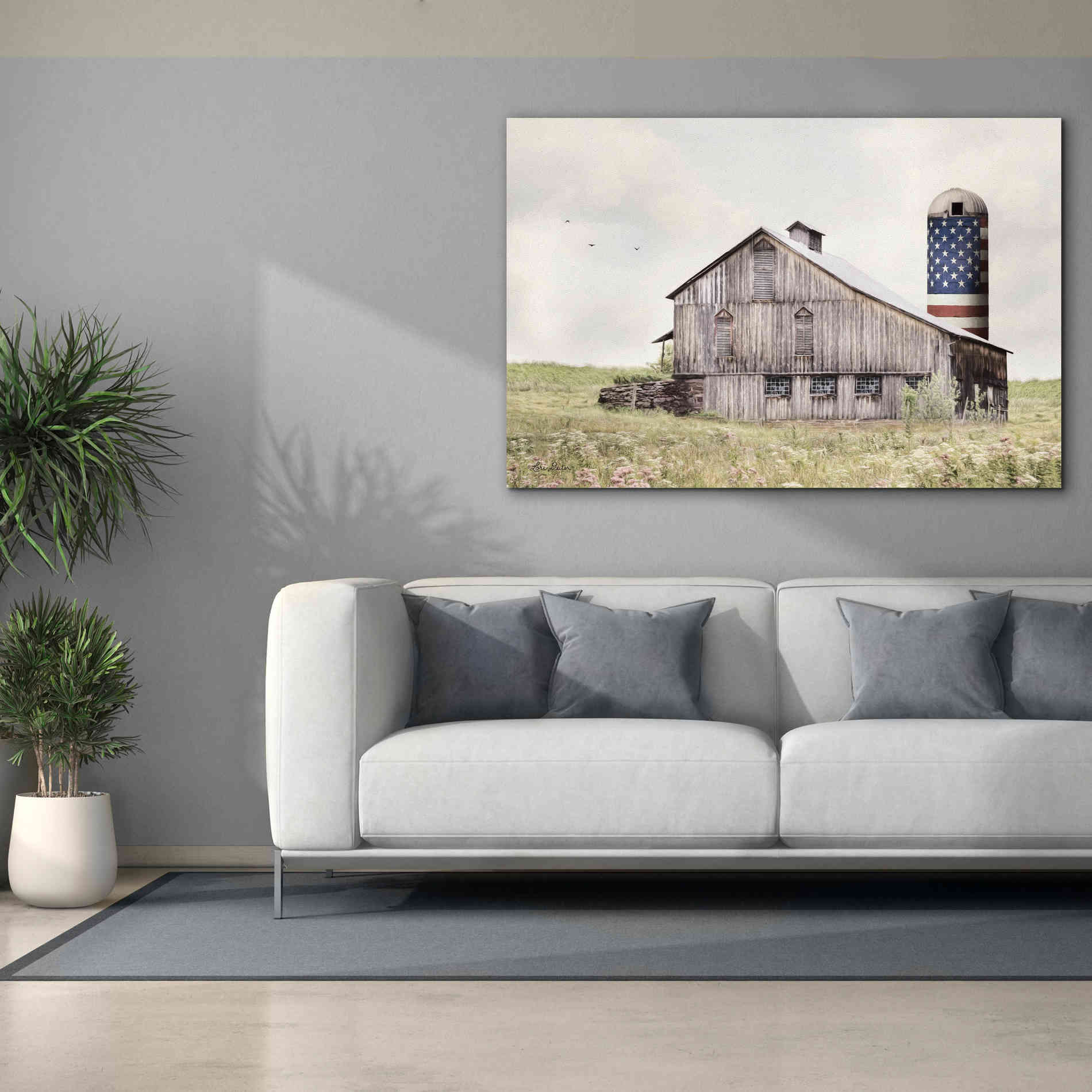 'One Land, One Flag' by Lori Deiter, Canvas Wall Art,60 x 40