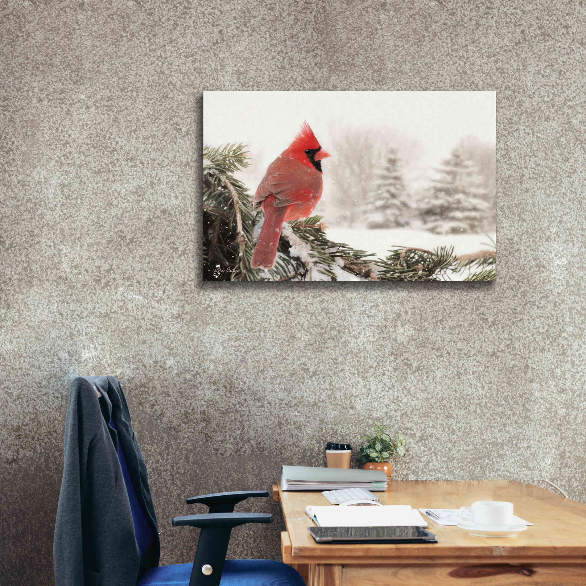 'Winter Perch' by Lori Deiter, Canvas Wall Art,40 x 26
